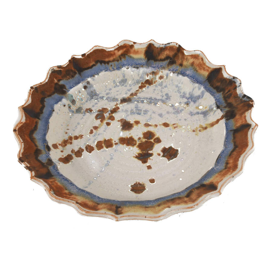 Signed North Carolina Potter Tony Bledsoe Ceramic Pie Plate-1