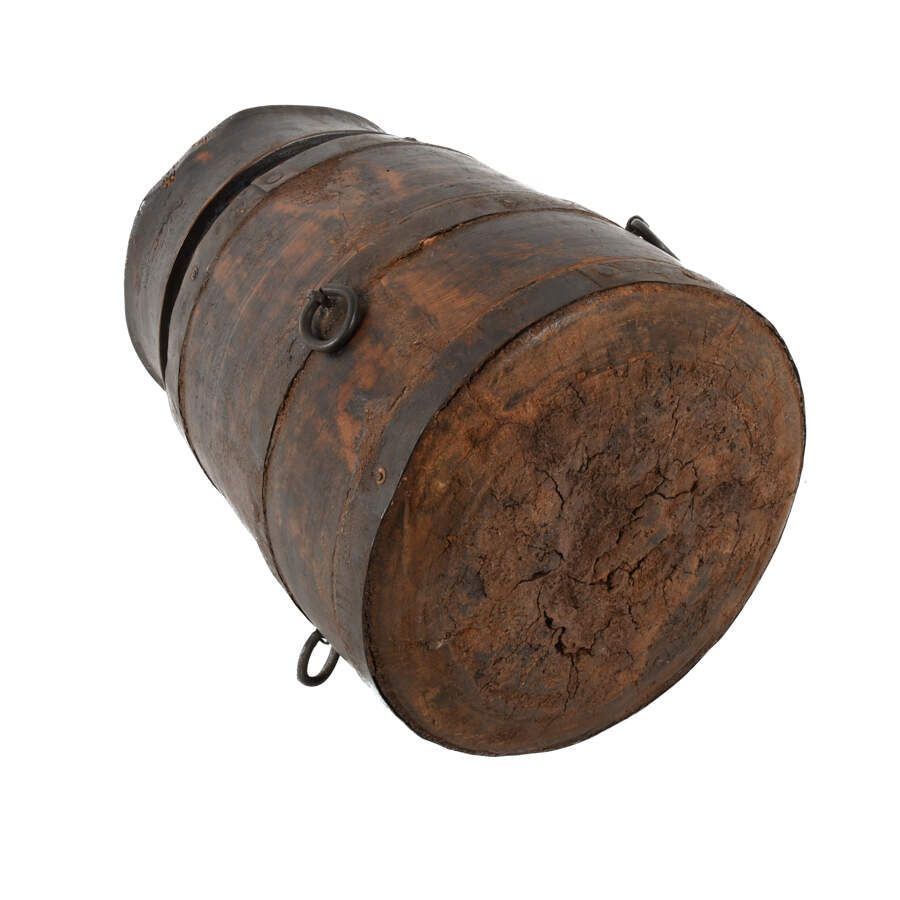 Antique Primitive Grain and Water Bucket-6