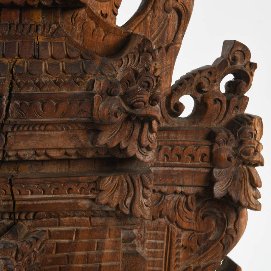 Balinese Carved Wood Gapura Temple Gate Bookends-7