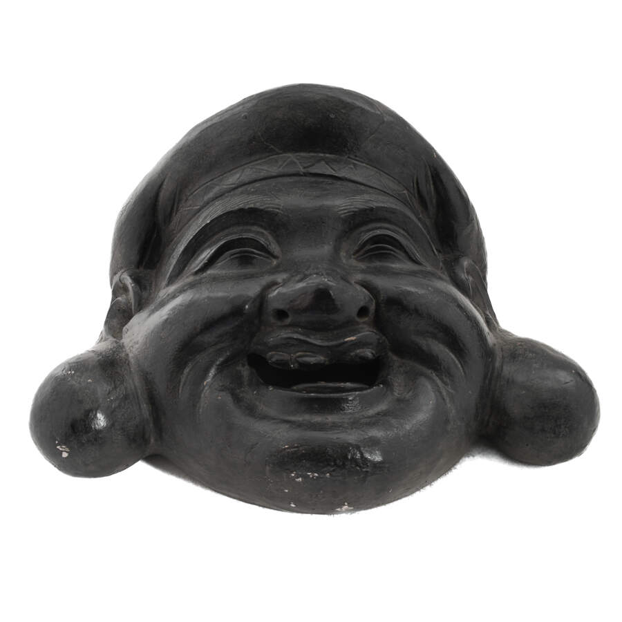 Large Pair Fan Co. Gemstone Smiling Buddhas-5