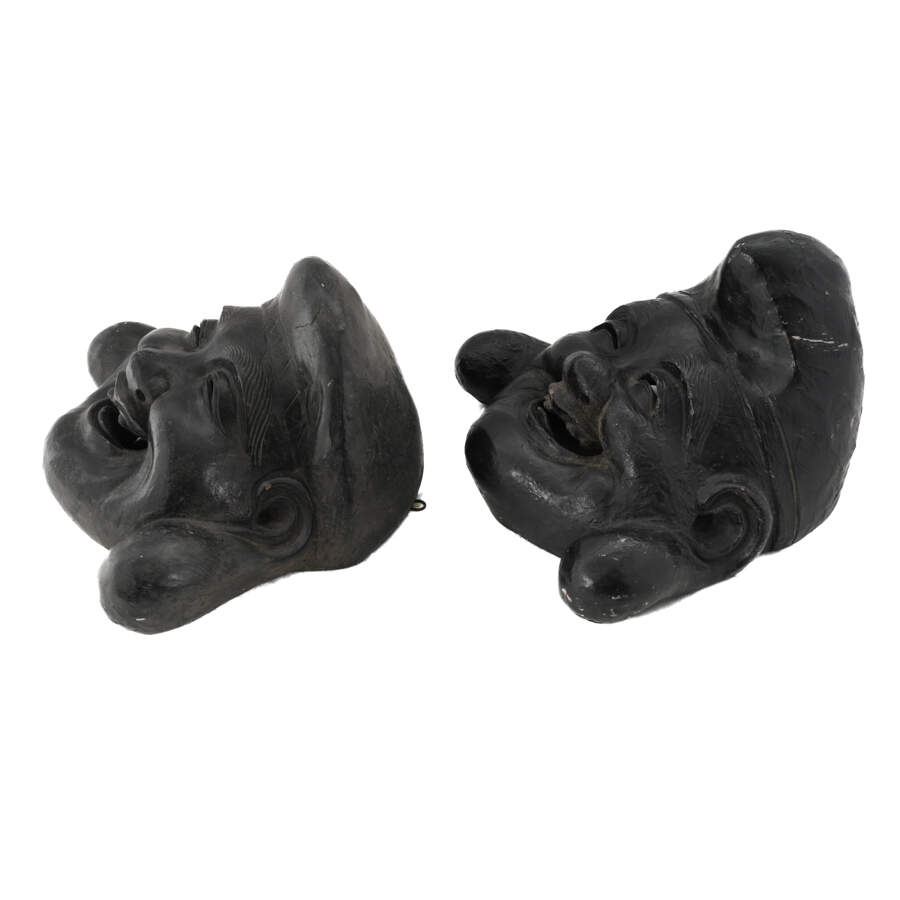 Large Pair Fan Co. Gemstone Smiling Buddhas-2