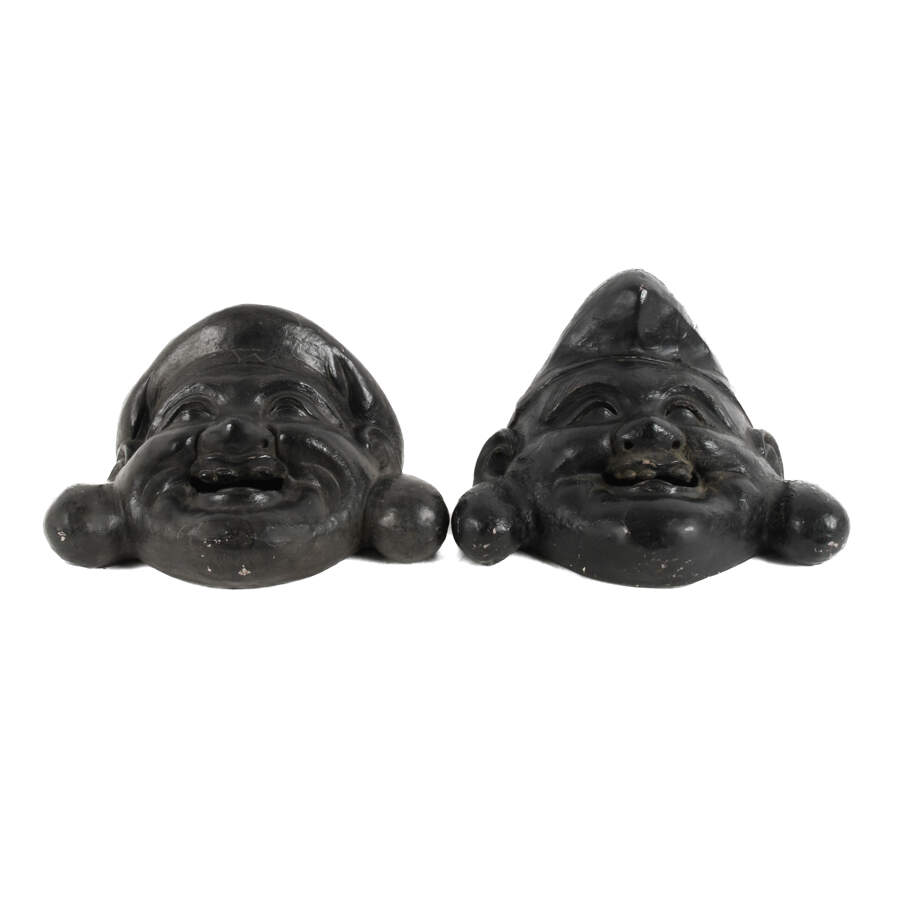 Large Pair Fan Co. Gemstone Smiling Buddhas-1