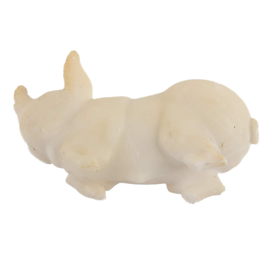 Decorative Carved Alabaster Reclining Pig-7