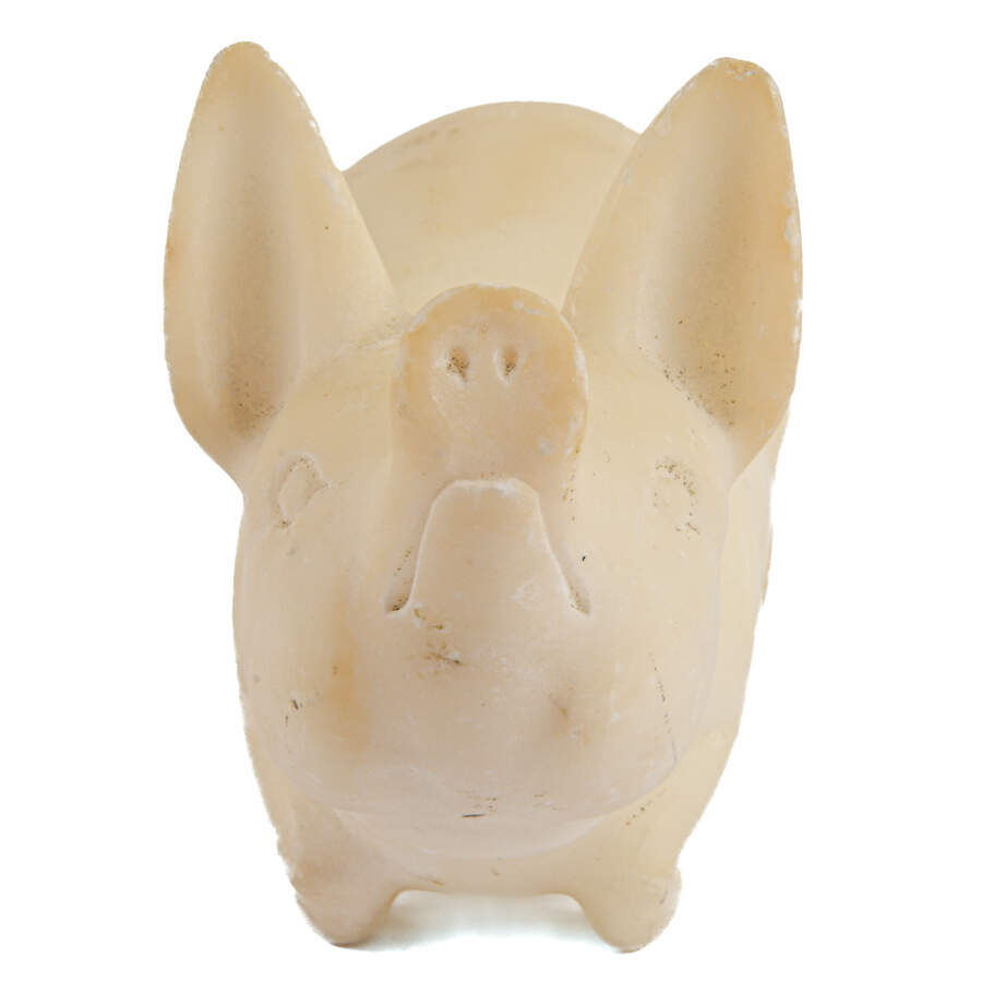 Decorative Carved Alabaster Reclining Pig-6