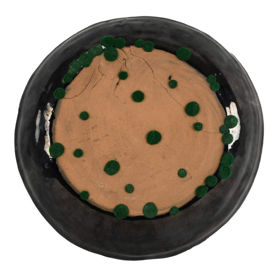 Folk Art-Style Ceramic Pottery Dish-5