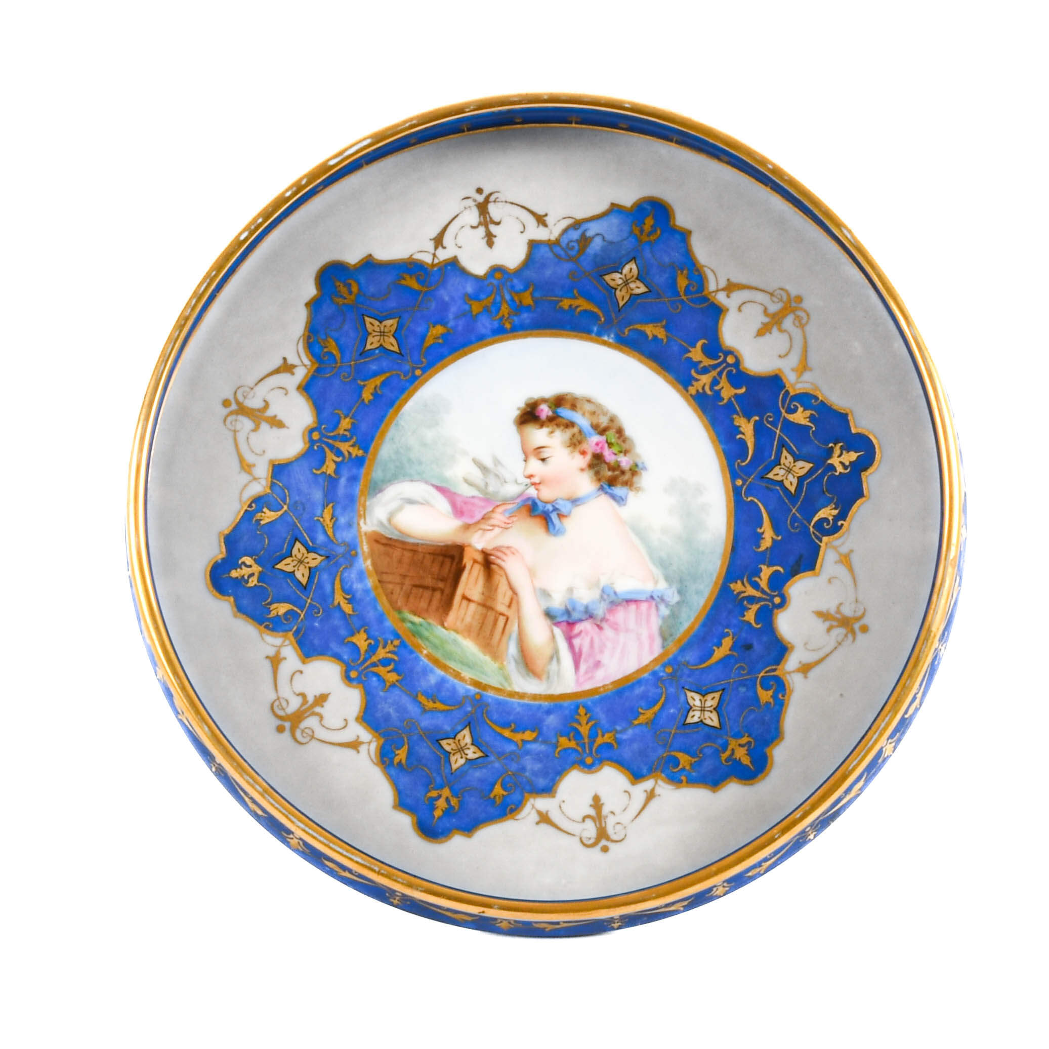 French Hand-Painted Compote Centerpiece-3