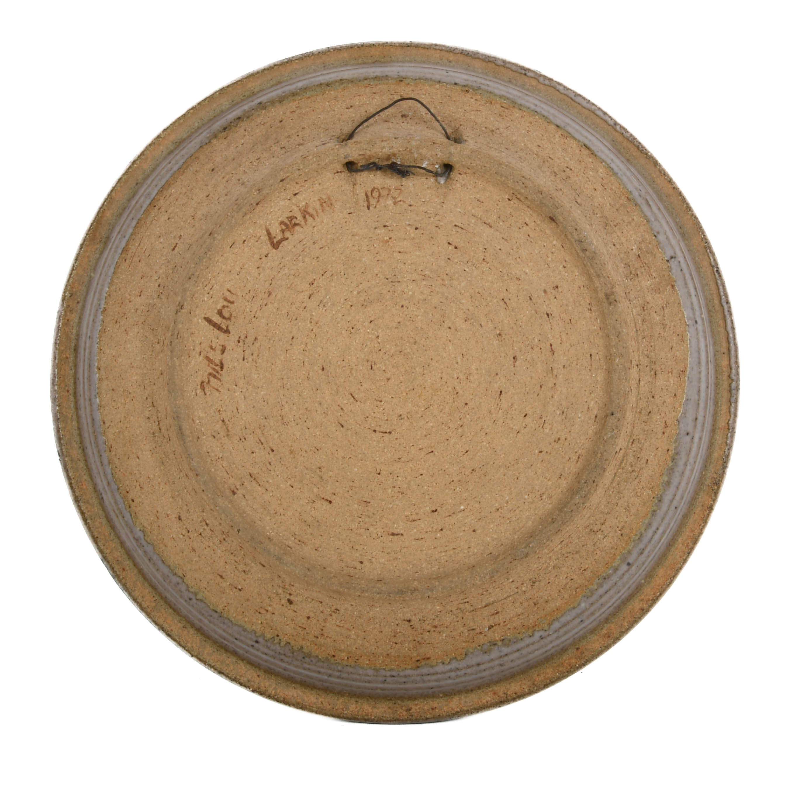 Signed Studio Pottery Abstract Design Tray-5