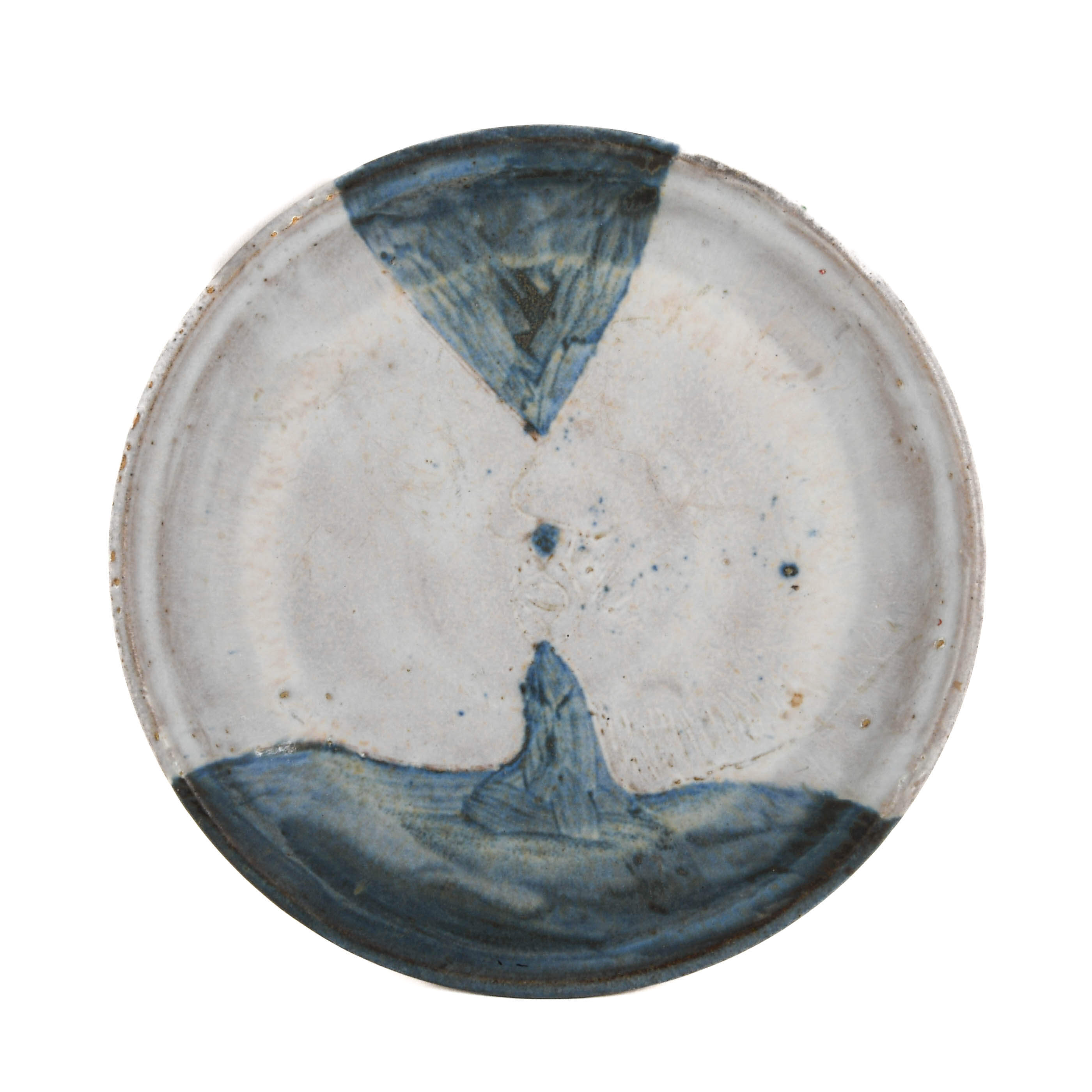 Signed Studio Pottery Abstract Design Tray-1