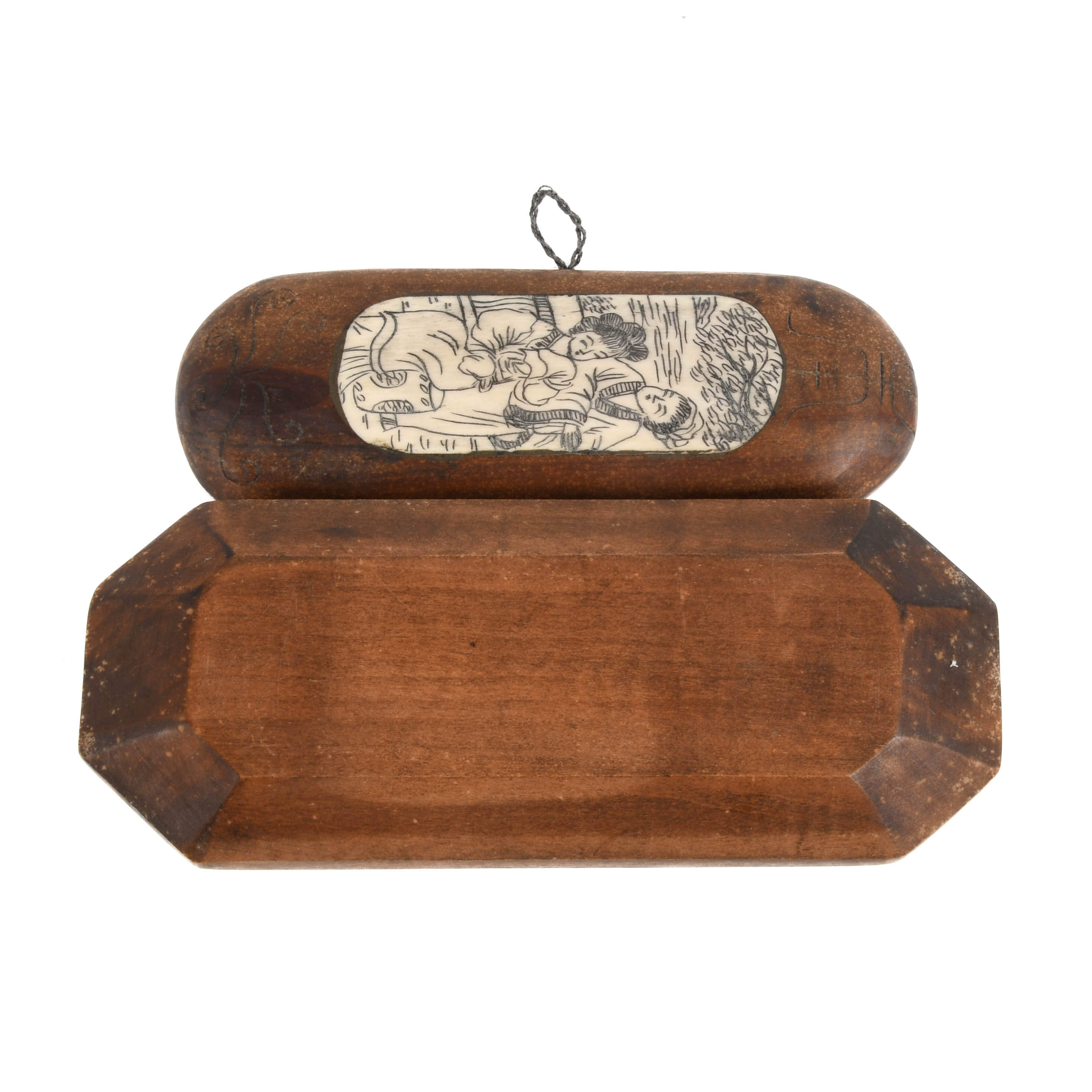 Chinese Carved Wooden and Bone Carved Box-5