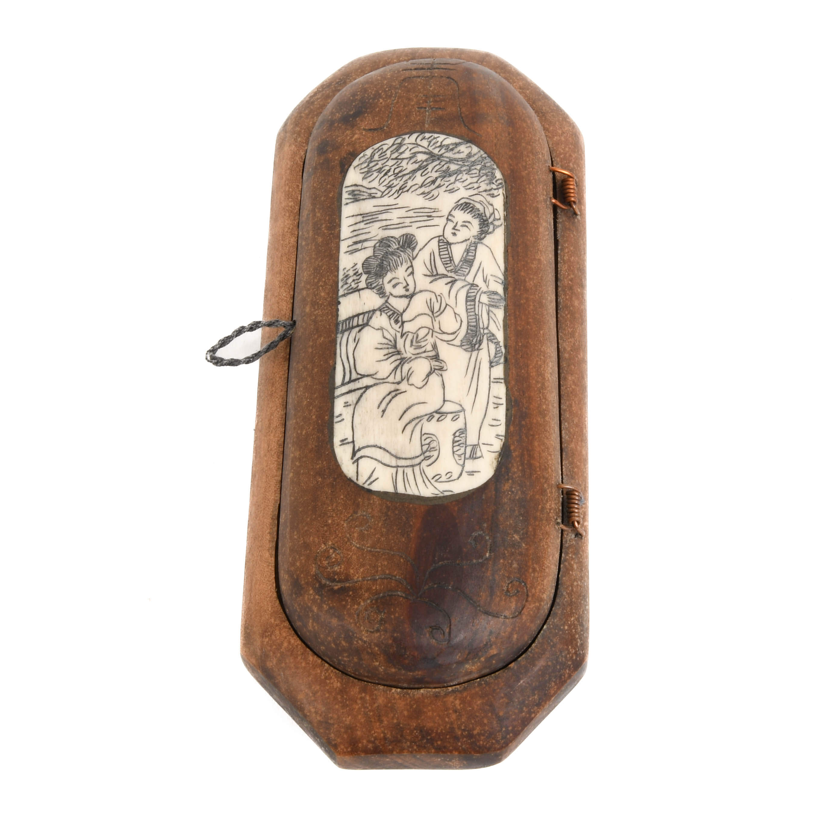 Chinese Carved Wooden and Bone Carved Box-2