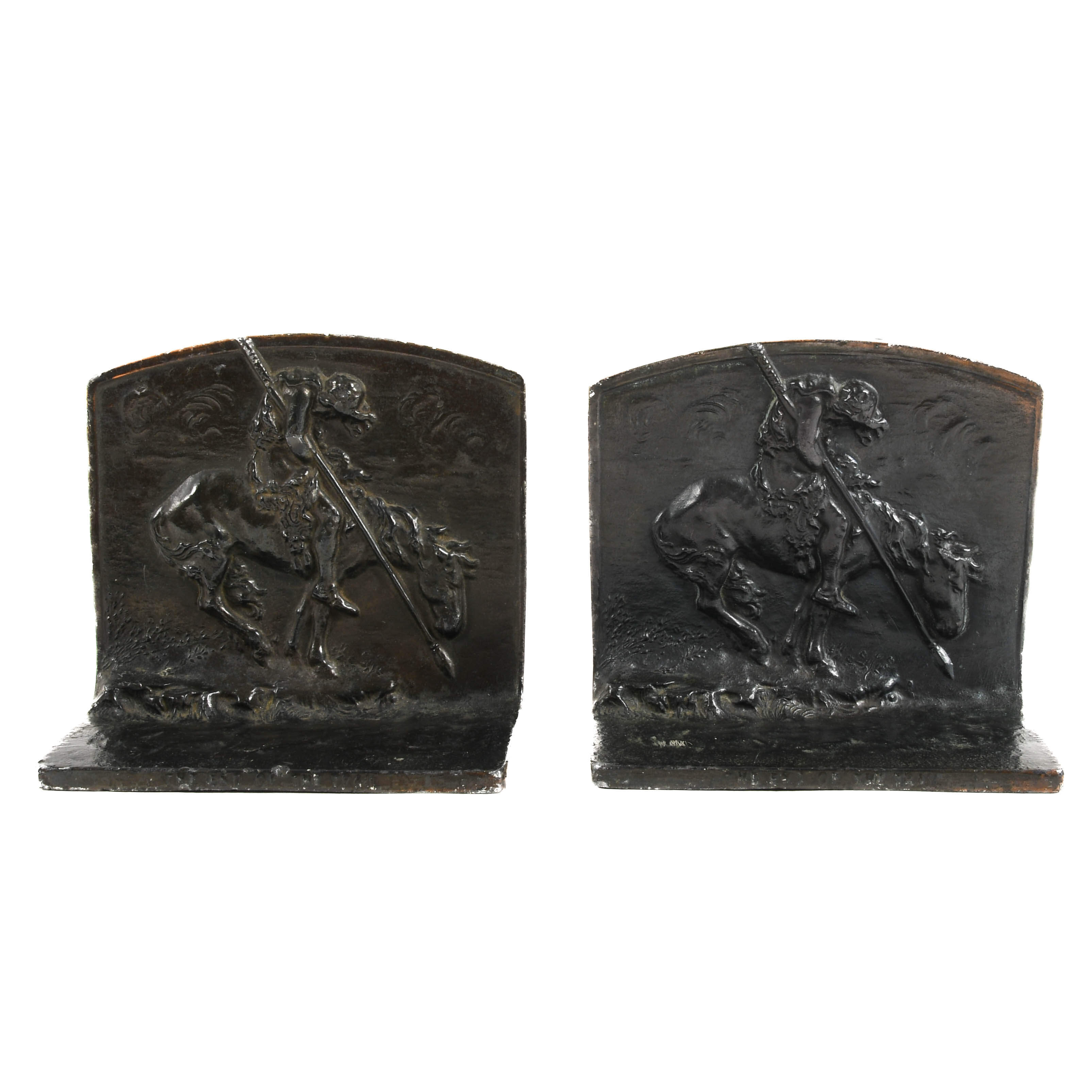Bronze Native American End of the Trail Bookends-7