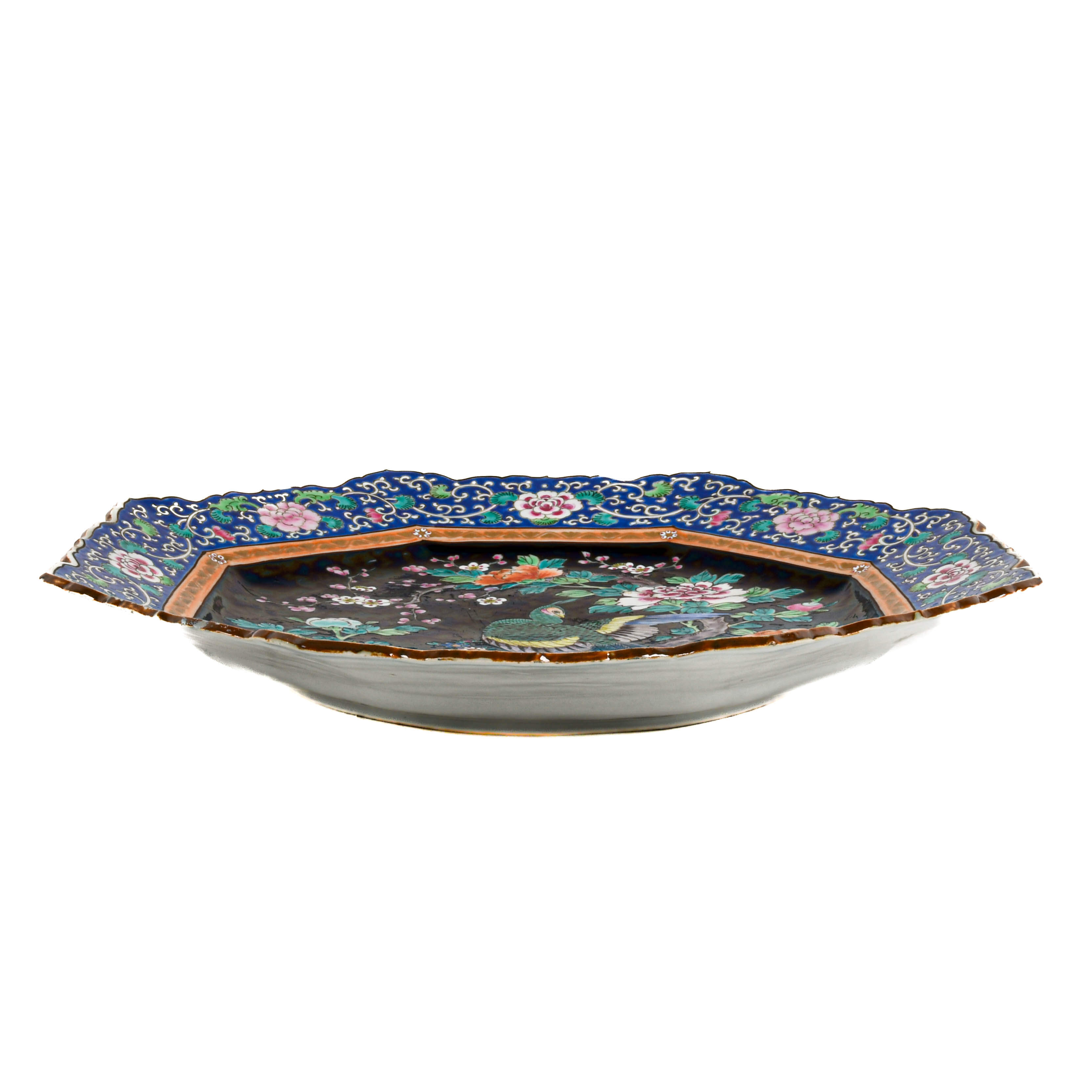 Chinese Famille Noir Porcelain Platter-4