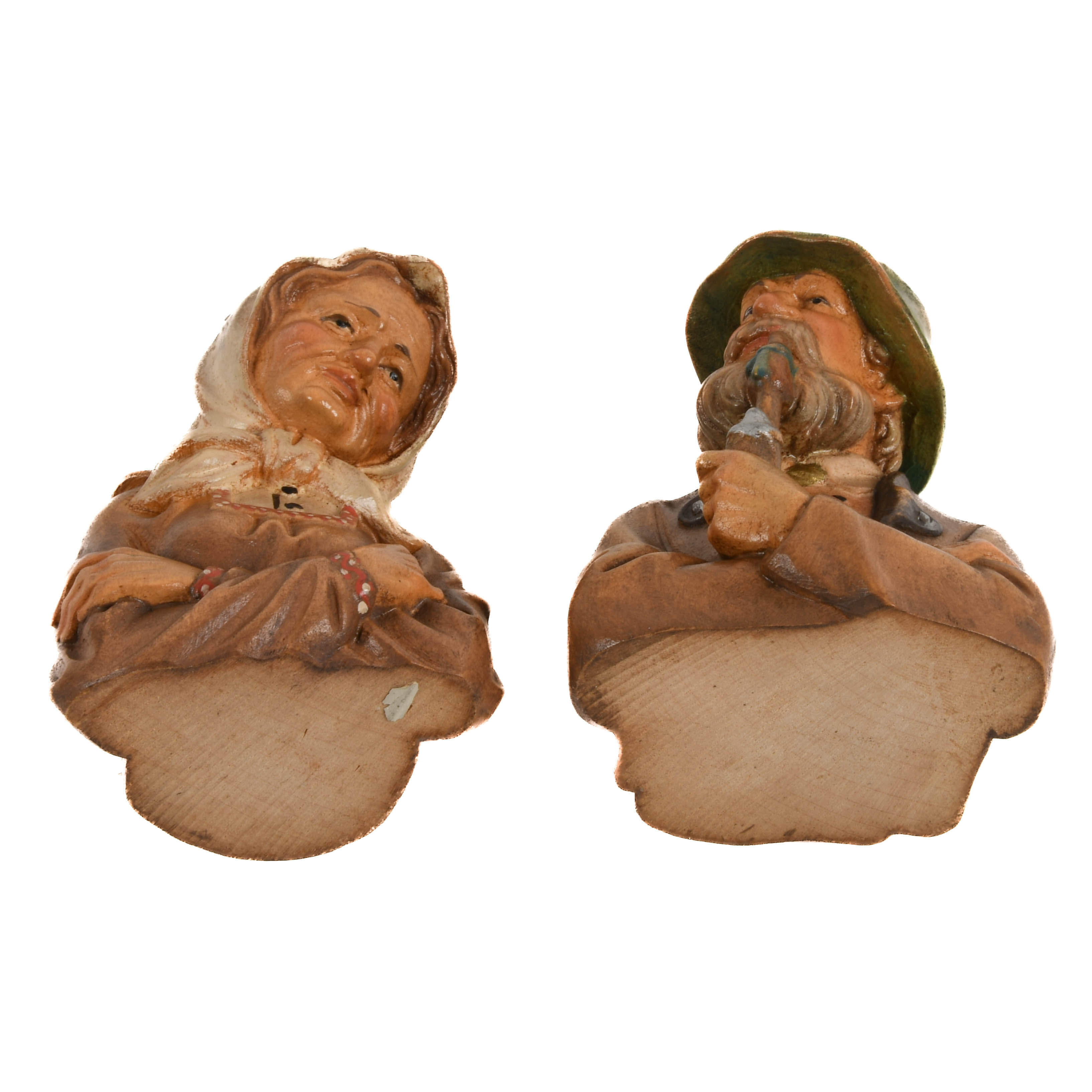 Hand-Carved Wood Man and Woman Statues Attributed to Anton Fisher-7