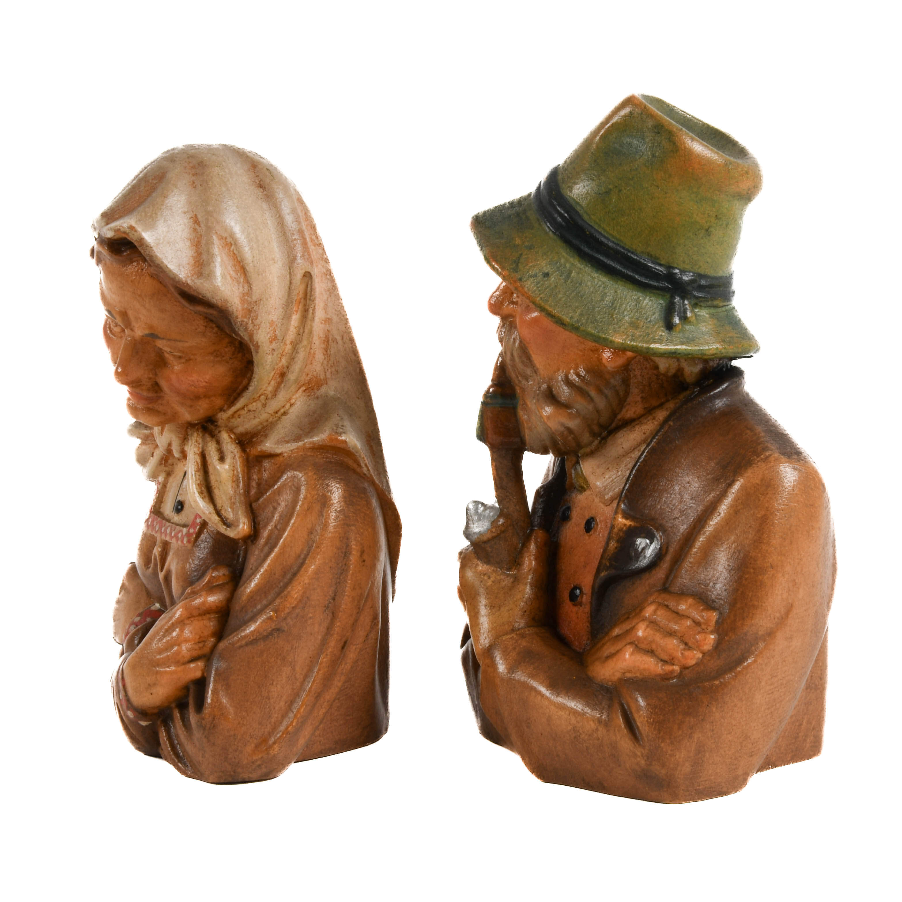Hand-Carved Wood Man and Woman Statues Attributed to Anton Fisher-4