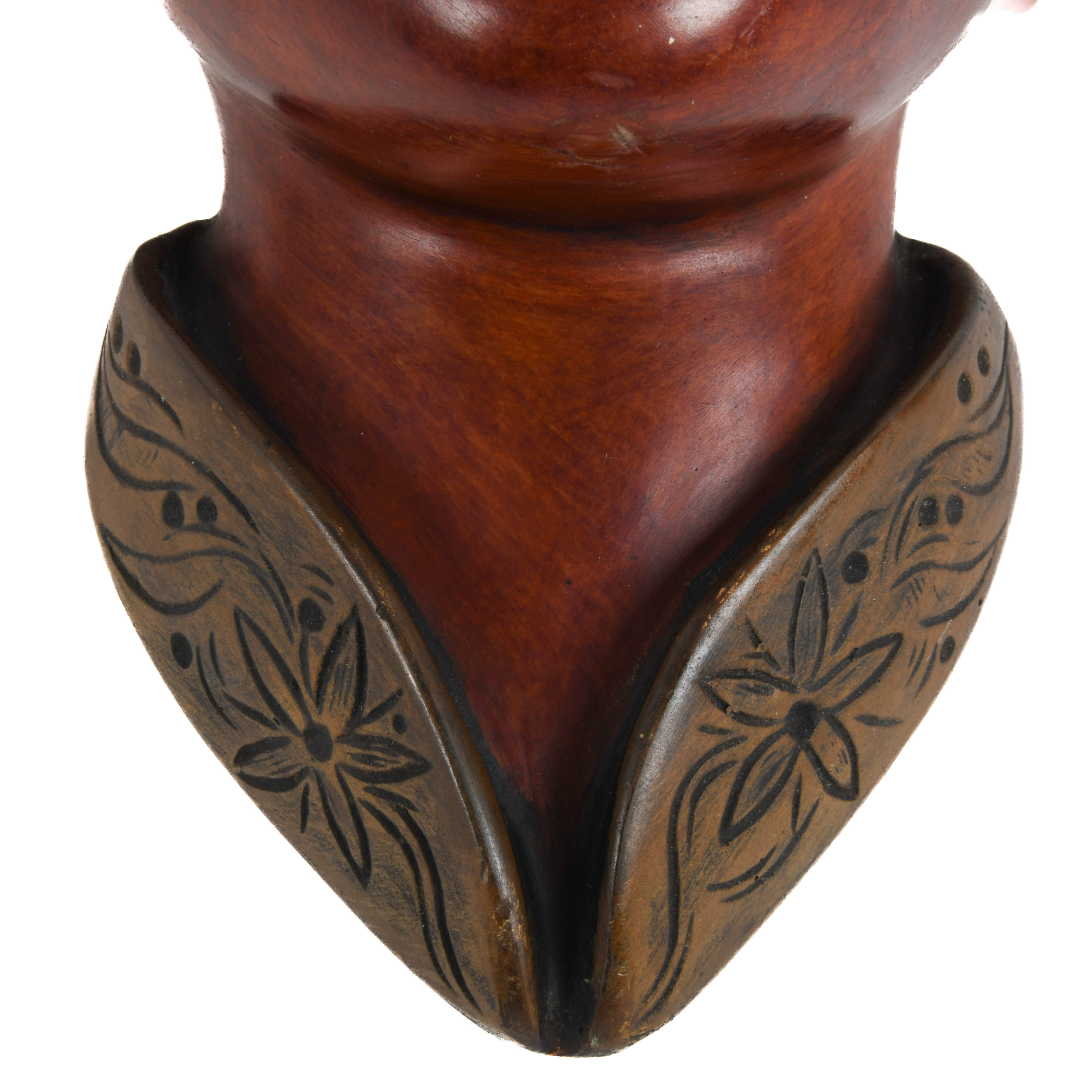 Asian Woman Carved Wooden Mask-3