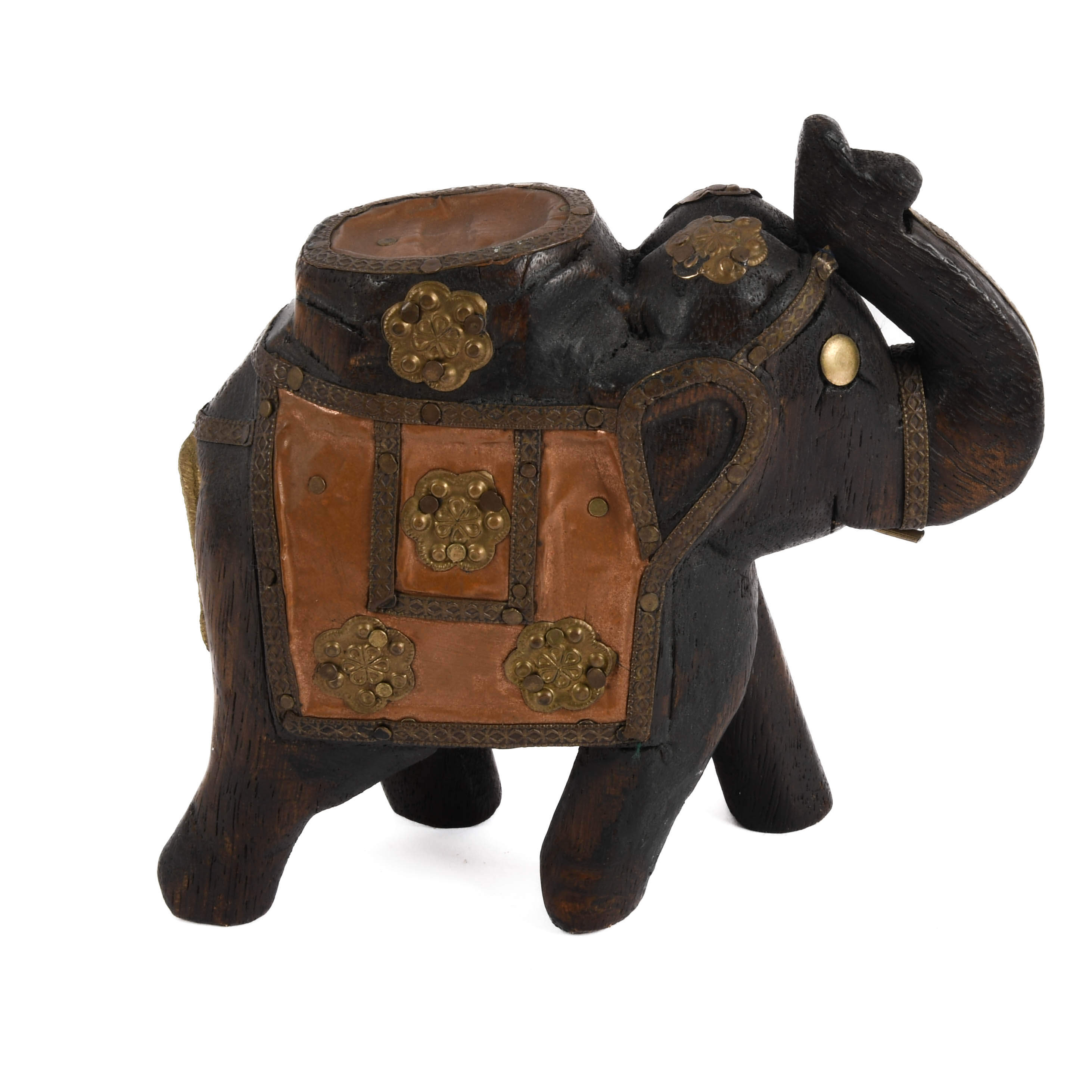 Grouping of Two Stone and Wood Elephant Statues-6