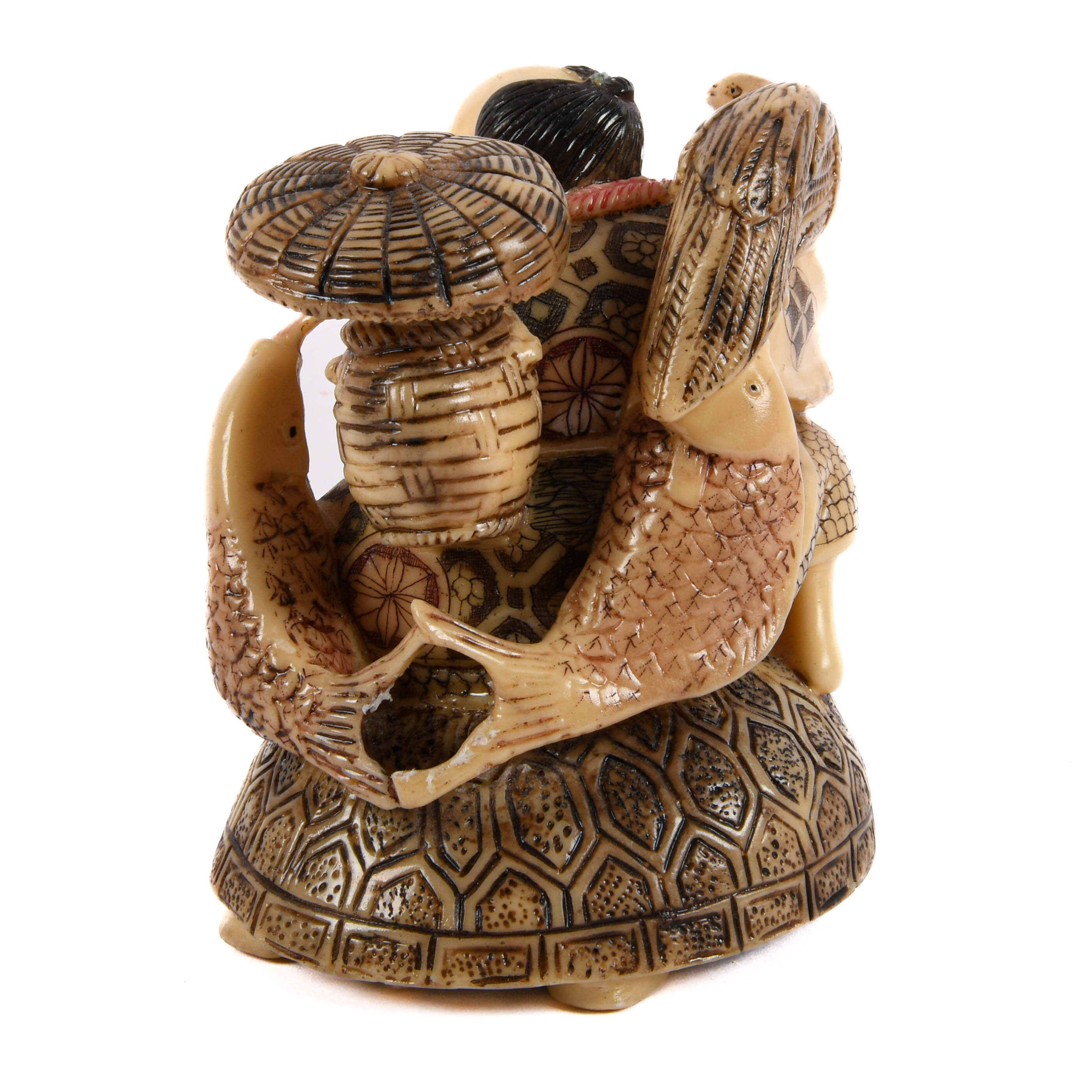 Japanese Resin Man and Animal Grouping Statue-4