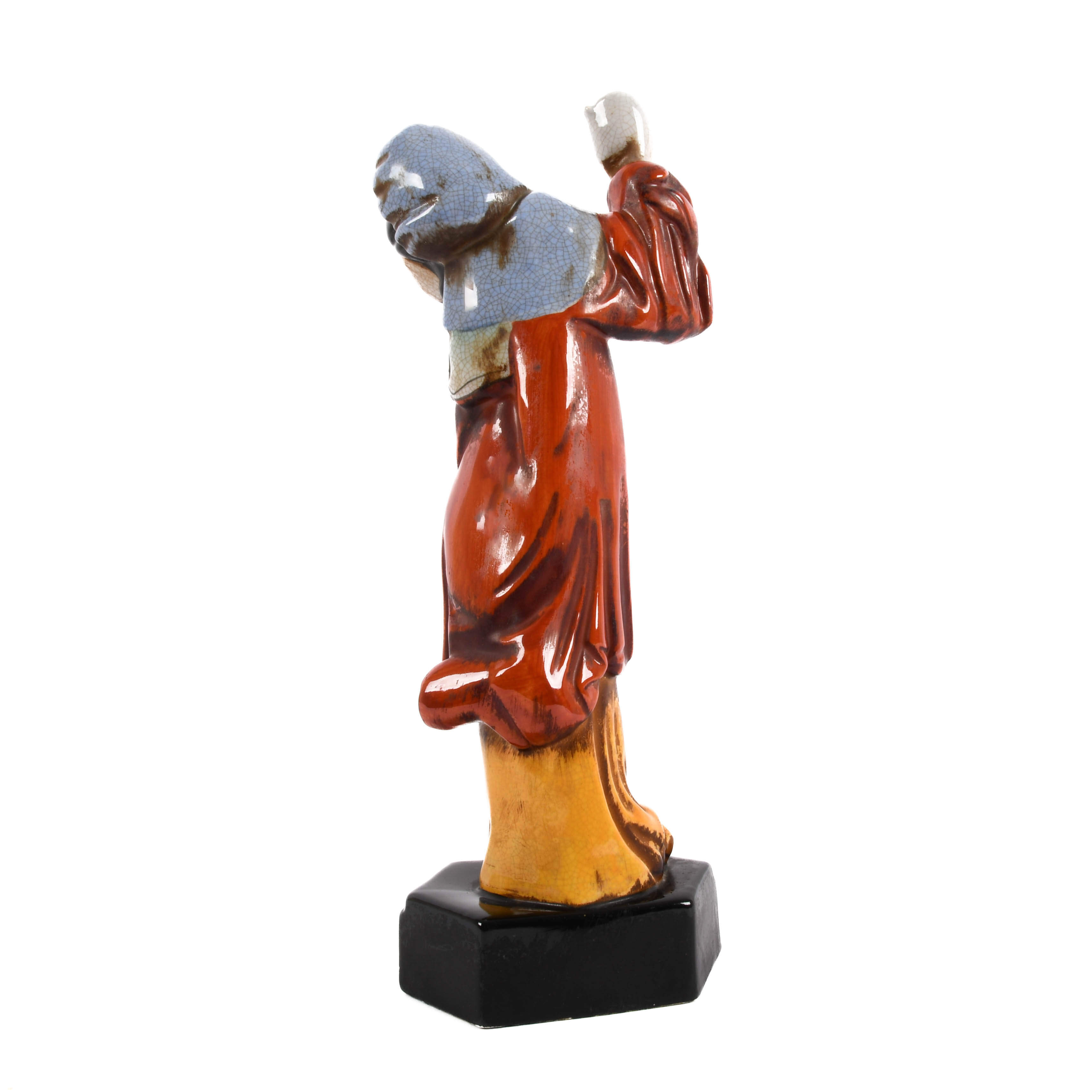 Chinese Porcelain Lady Figure Statue-4
