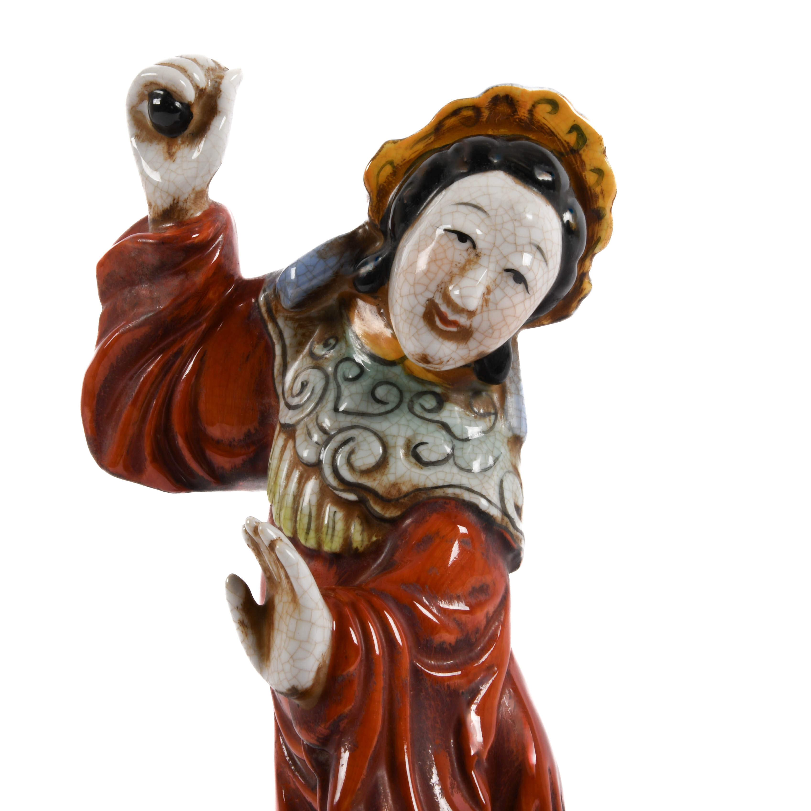 Chinese Porcelain Lady Figure Statue-2