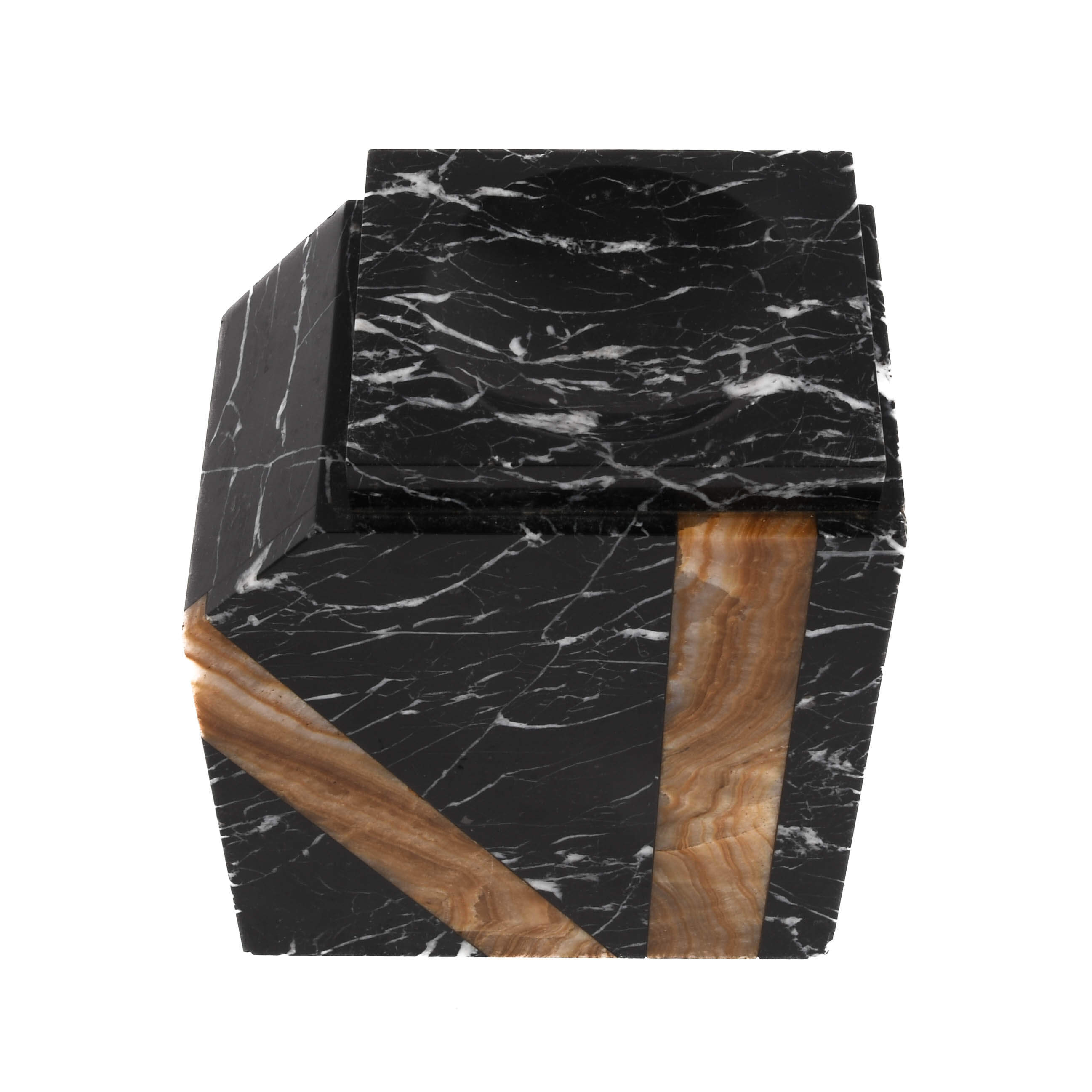 Art Deco Banded Marble Decorative Sculpture-5