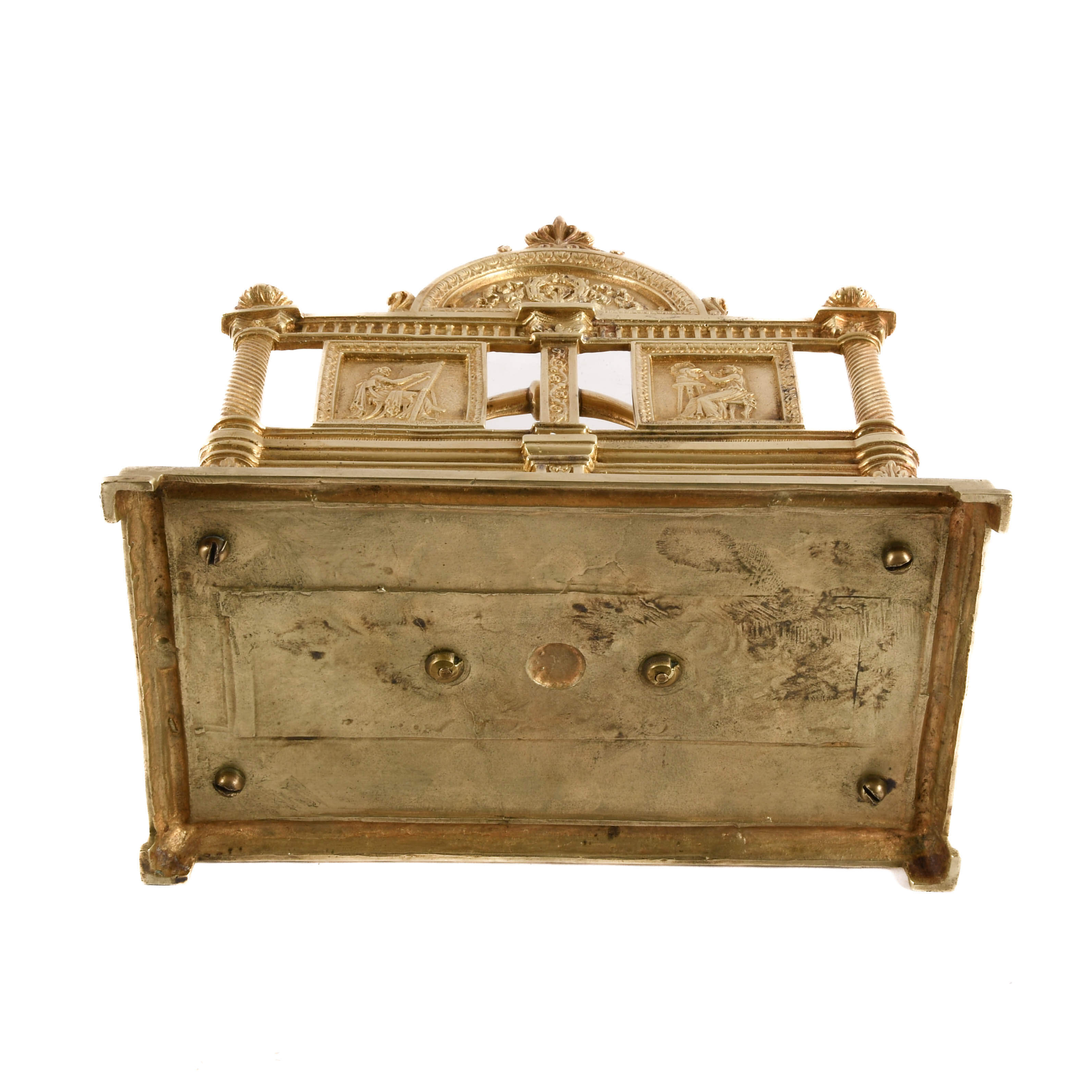 Antique English Neoclassical Brass Letter Holder-7