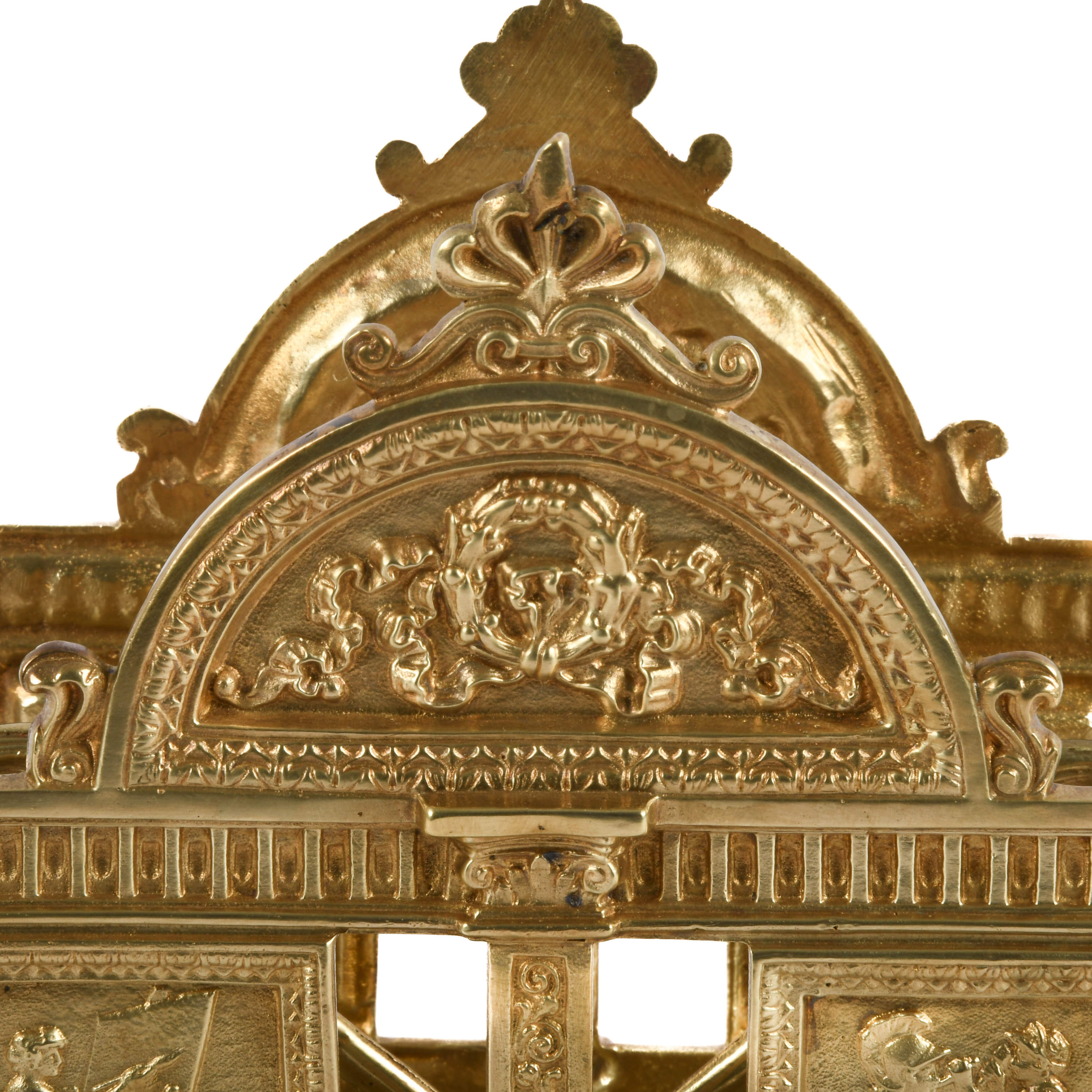 Antique English Neoclassical Brass Letter Holder-2