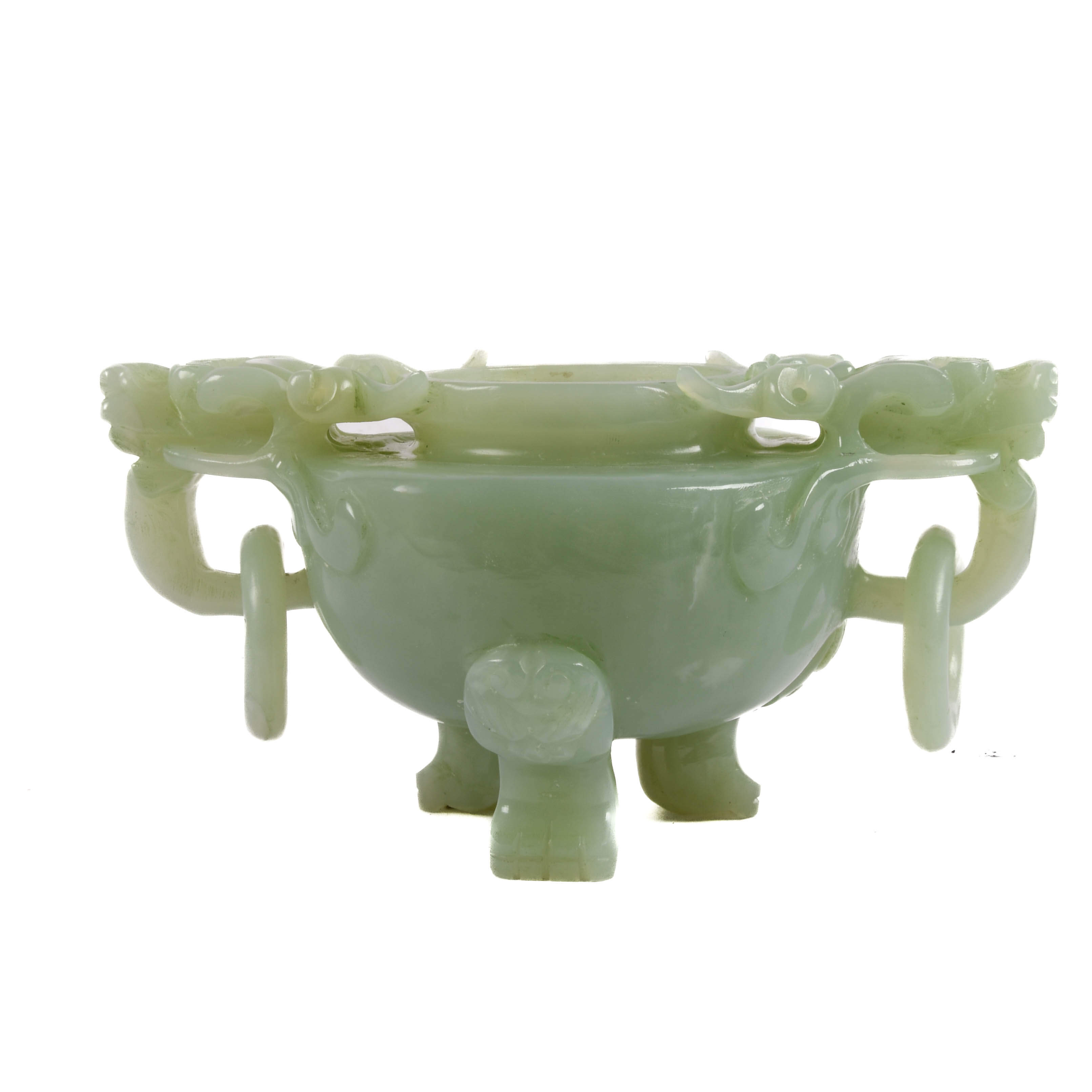 Antique Chinese Carved Jade Incense Censer-4