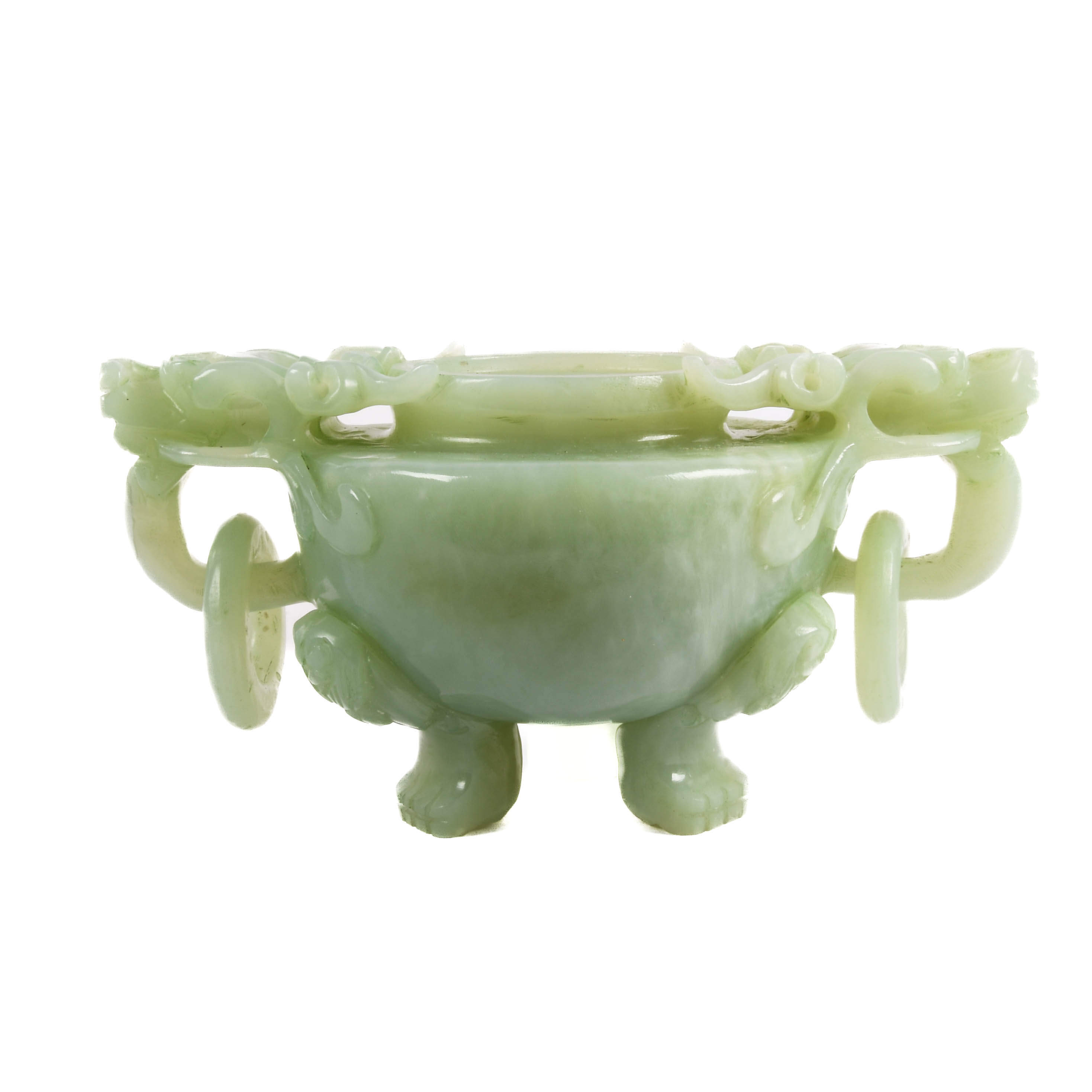 Antique Chinese Carved Jade Incense Censer-1