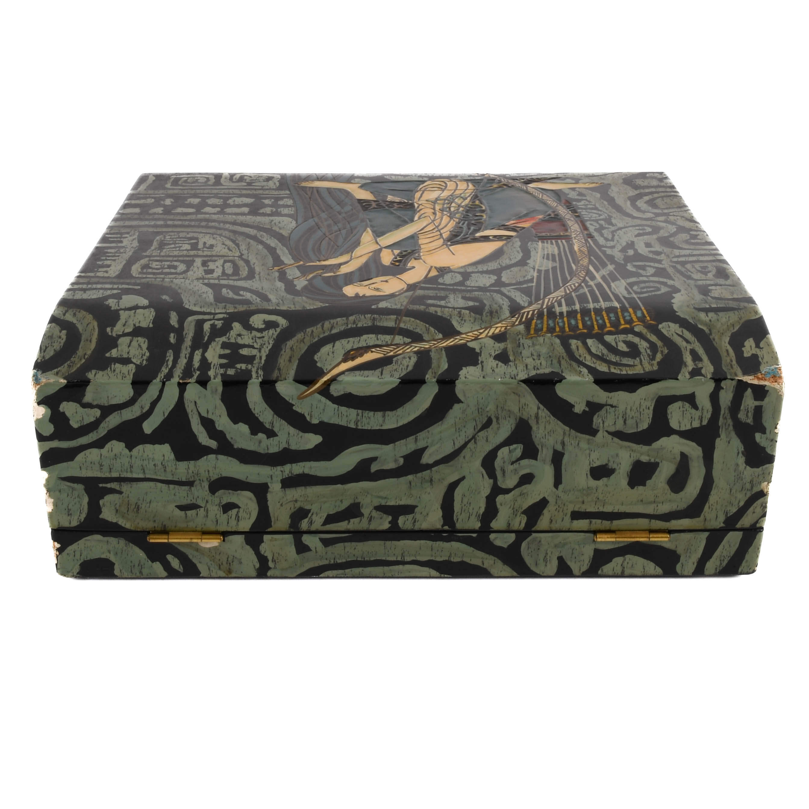Oversized Art Deco-Style Lacquerware Jewelry Box-4