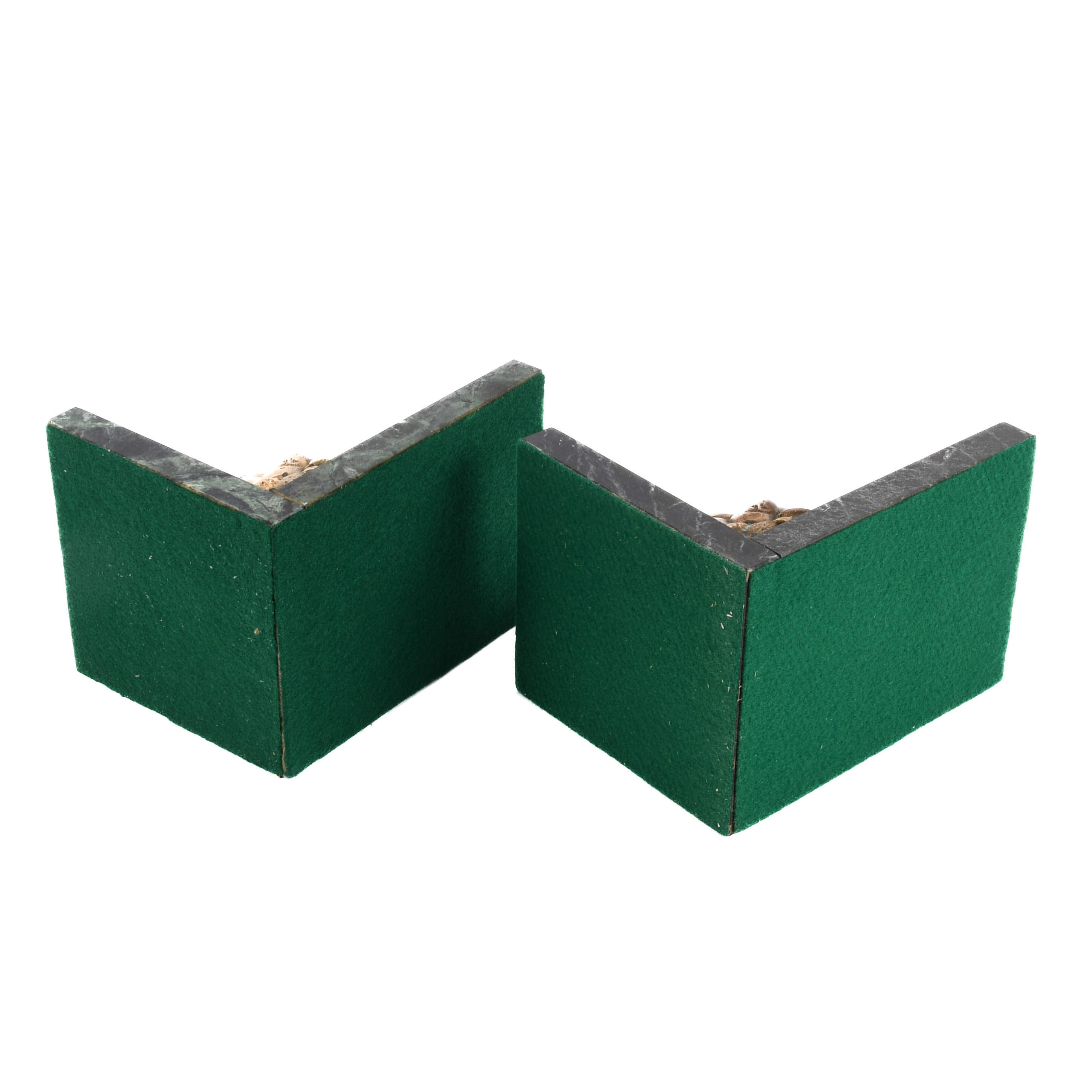 Pair of Marble and Brass Ram's Head Bookends-4