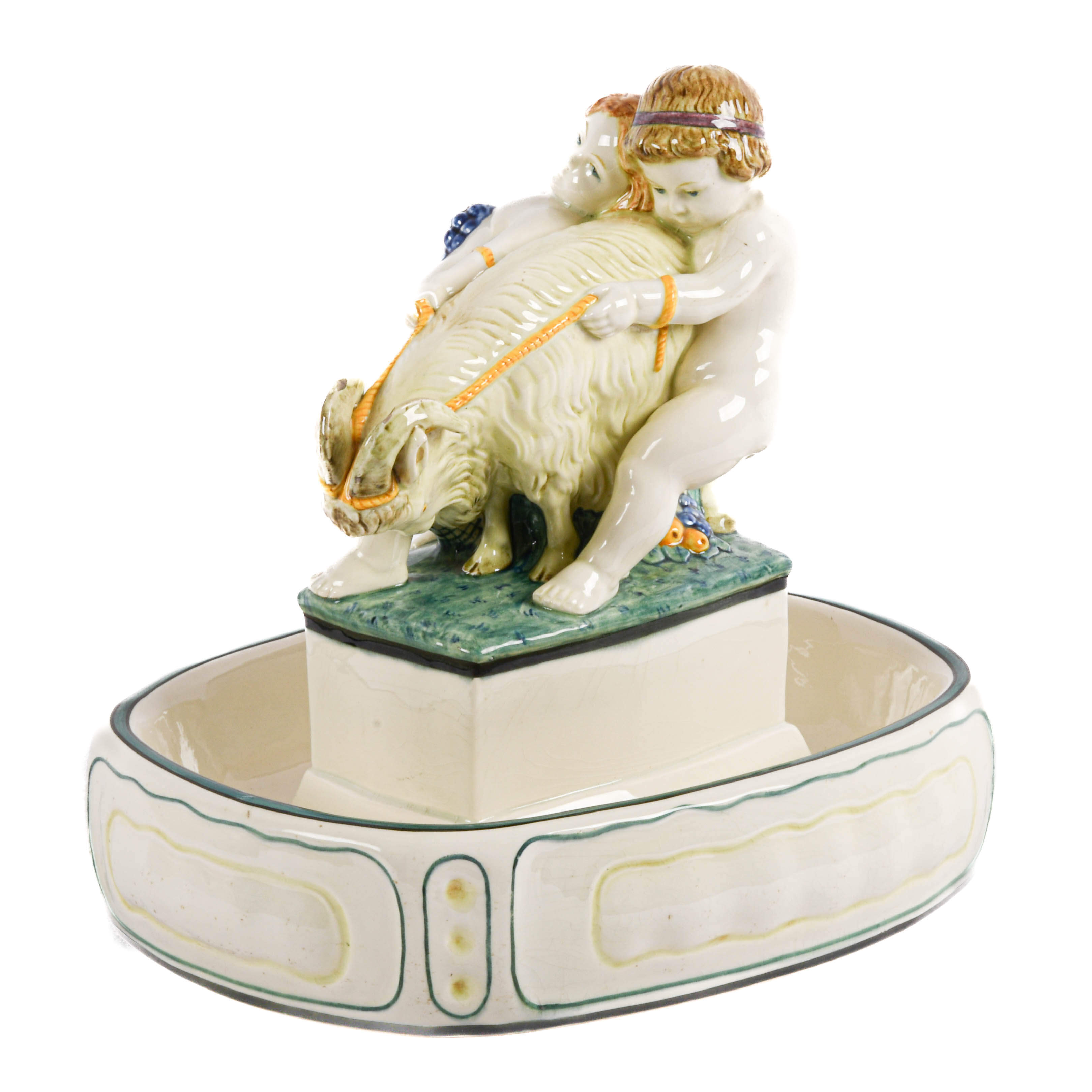 Jugendstil Art Nouveau Ram and Cherubs Figural Centerpiece-5