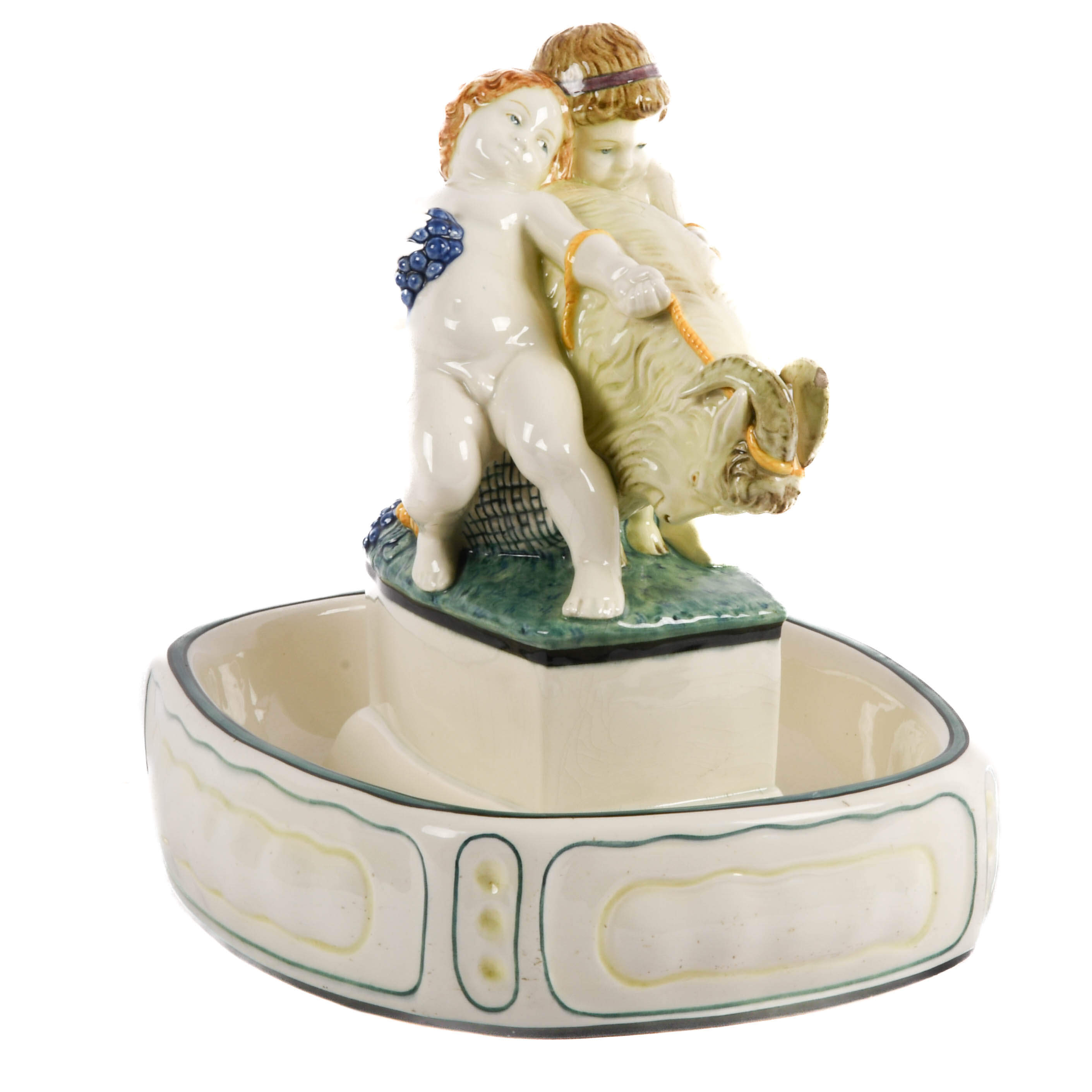 Jugendstil Art Nouveau Ram and Cherubs Figural Centerpiece-3