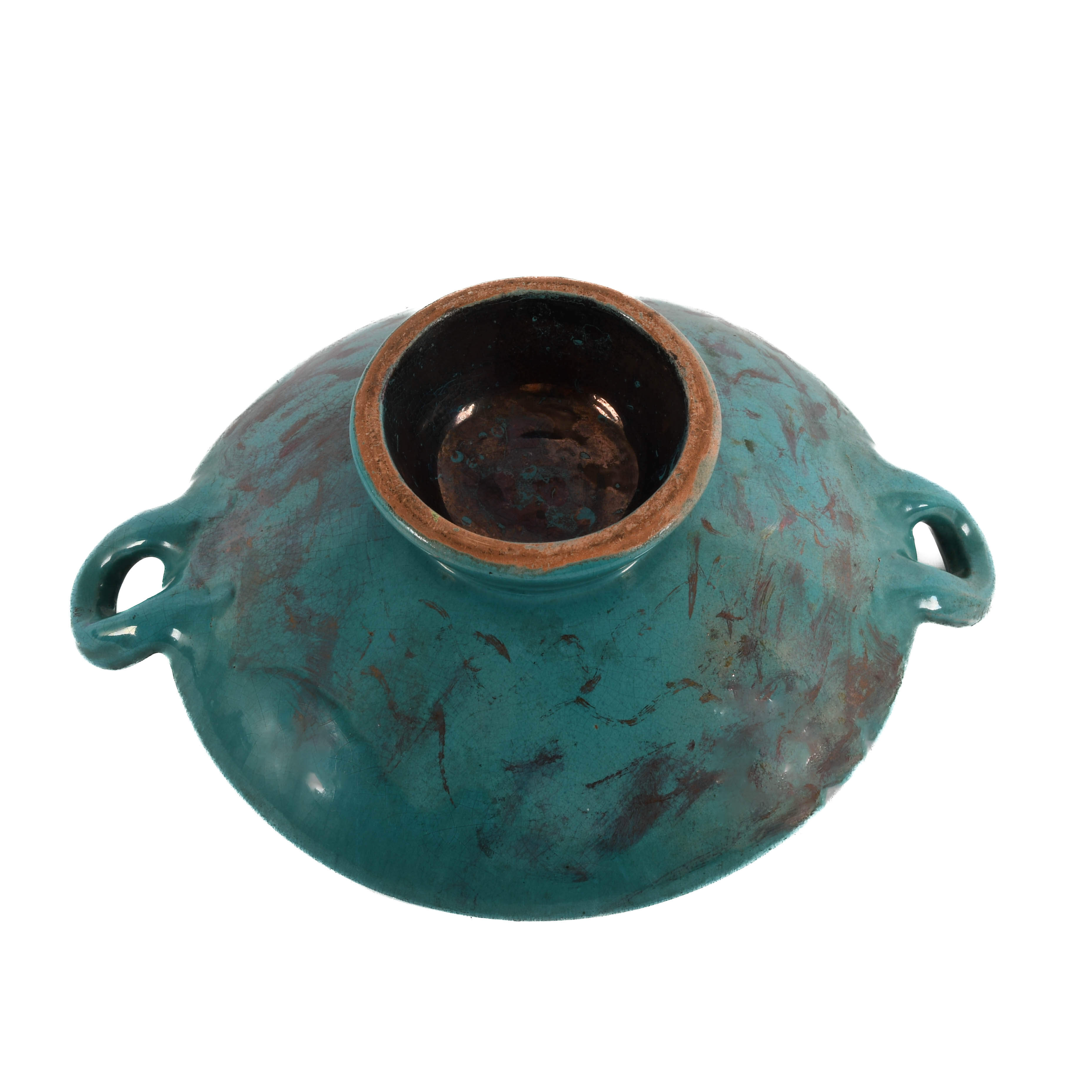 Persian Ceramic Decorated Footed Bowl-6
