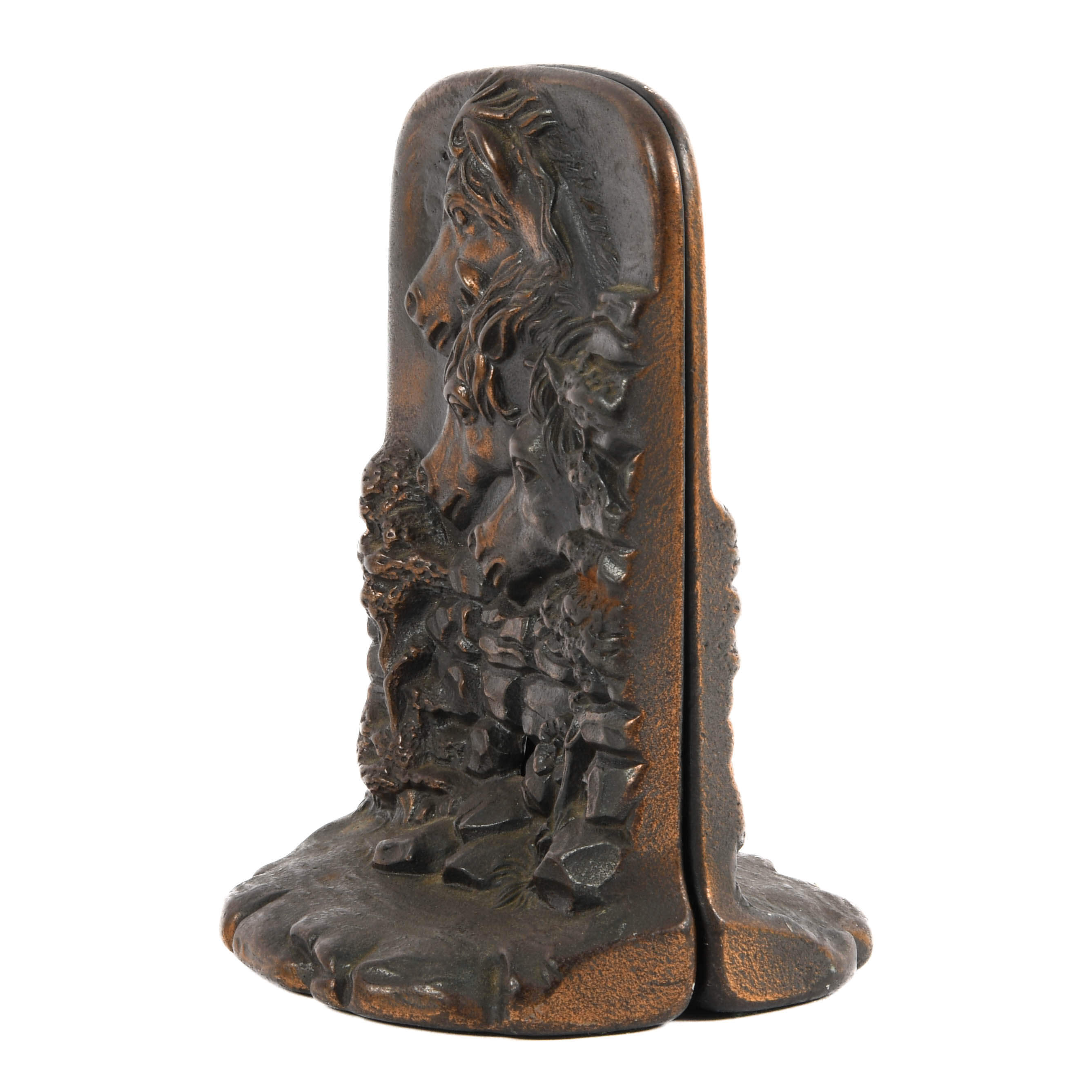 Art Deco Era Cast Iron Horse Motif Bookends-4