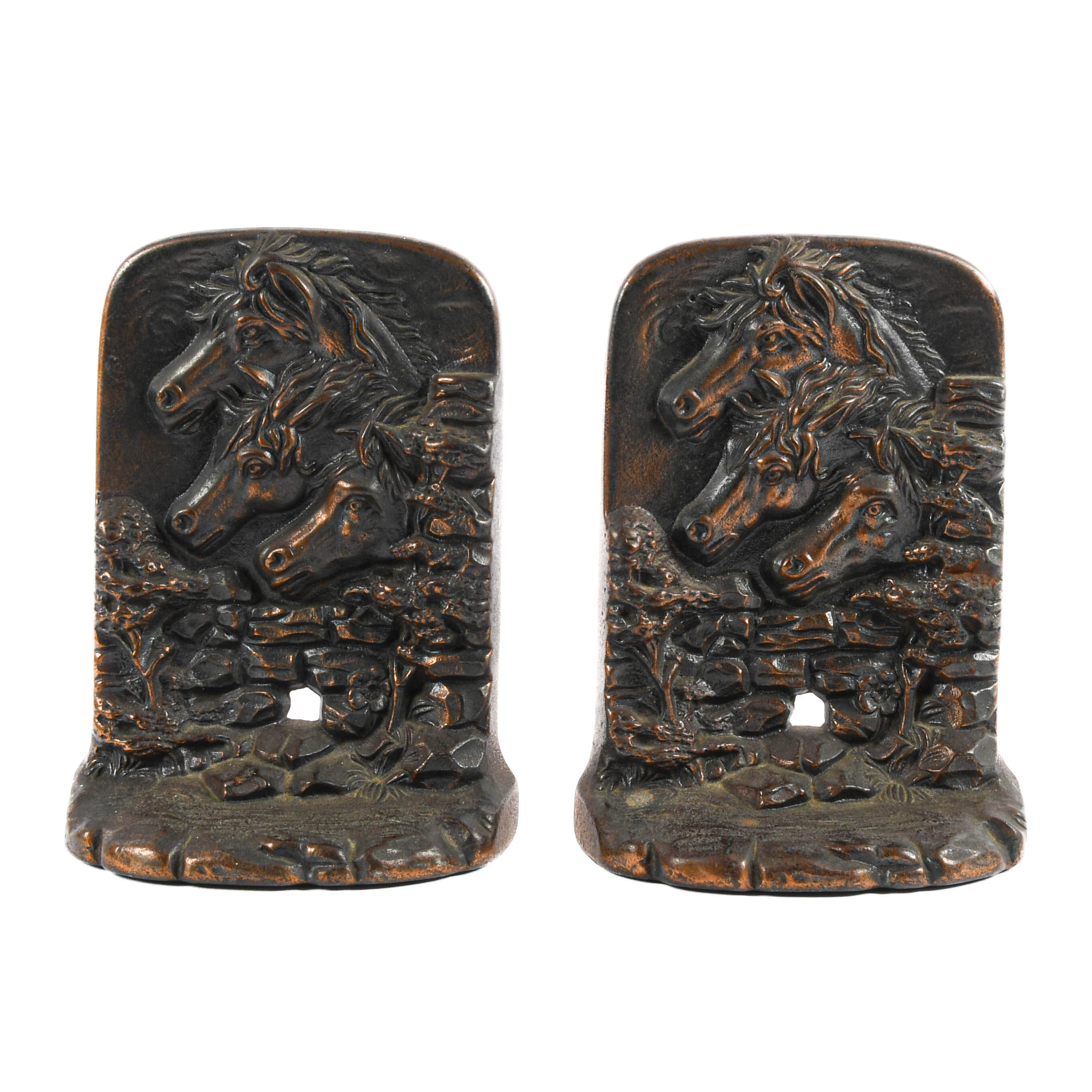Art Deco Era Cast Iron Horse Motif Bookends-1