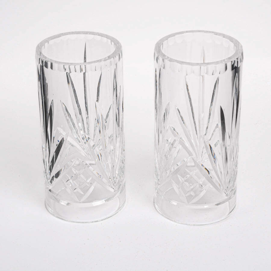 Matched Pair of Crystal Candle Covers-2
