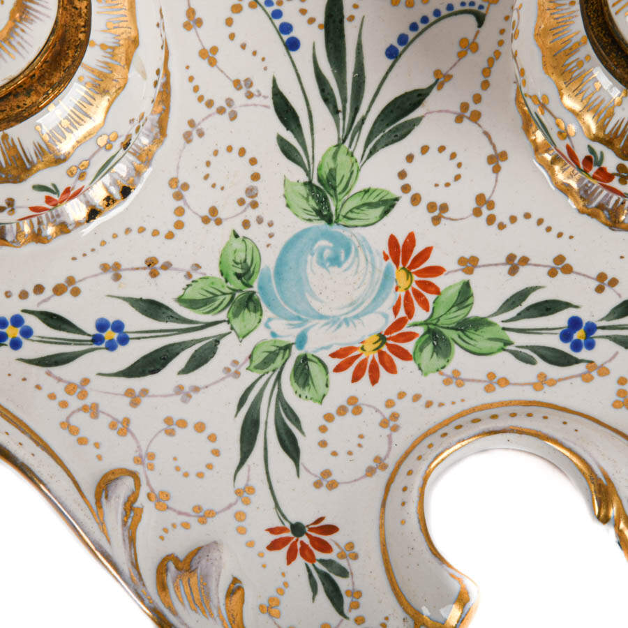 Hand-Painted Old Paris Floral Porcelain Desk Set-6