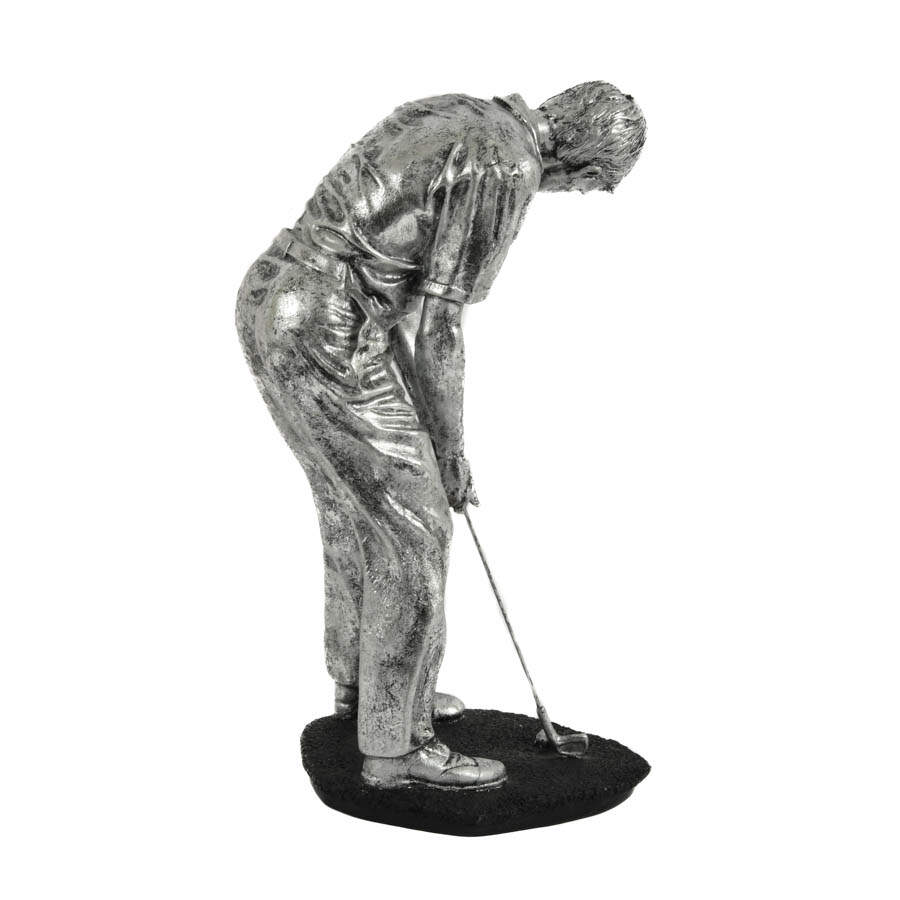 Silver Resin Golfer Sculpture-6