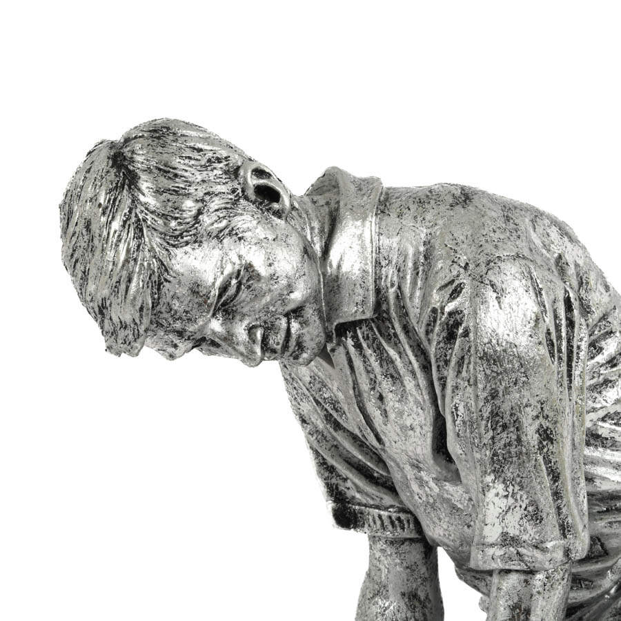 Silver Resin Golfer Sculpture-3