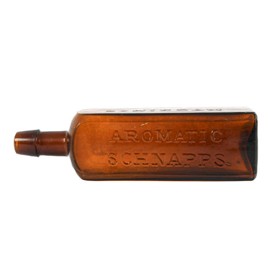 Antique Udolpho Wolfe's Aromatic Schnapps Bottle-2
