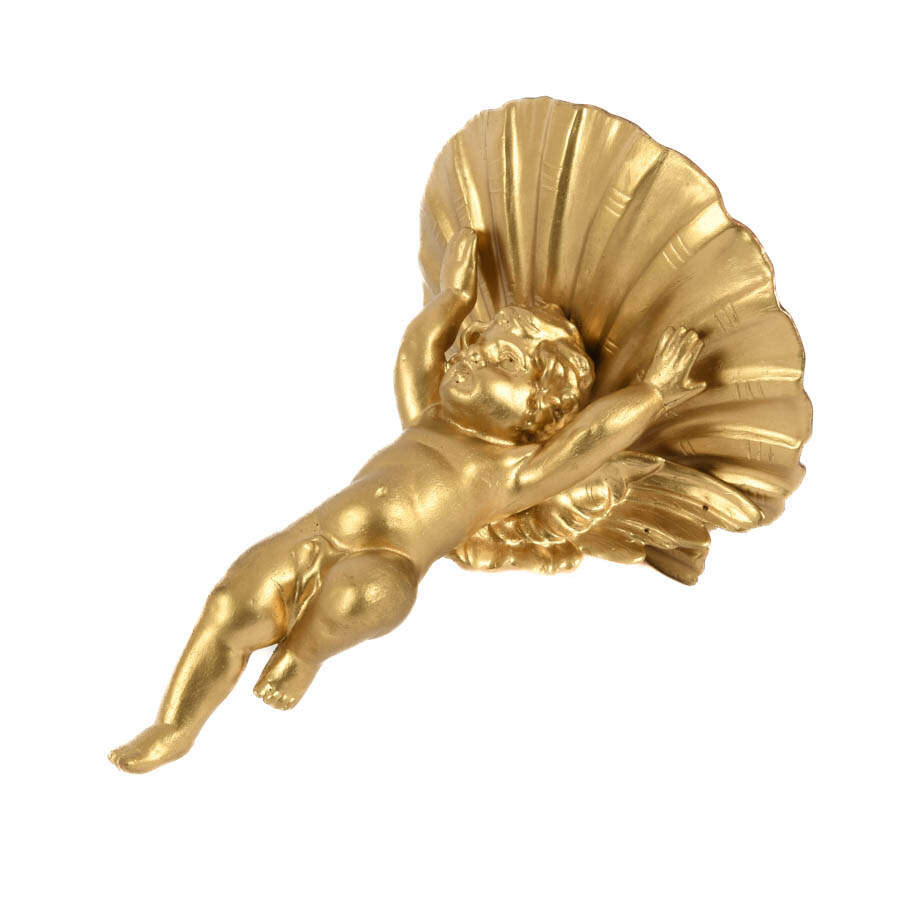 Antique Italian Carved and Gilt Wood Figural Cherub Shelf-3