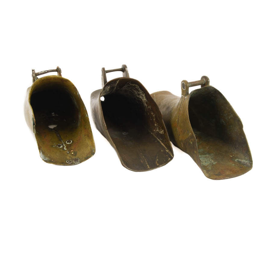 Grouping of Three Vintage Brass Stirrups-4