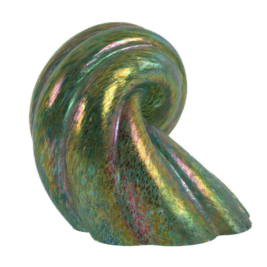 Iridescent Glass Seashell Paperweight-4