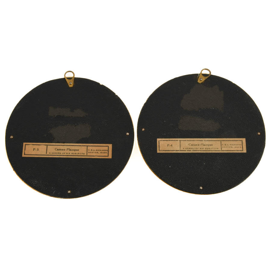 Pair of Blue and White Jasperware Circle Medallions-5