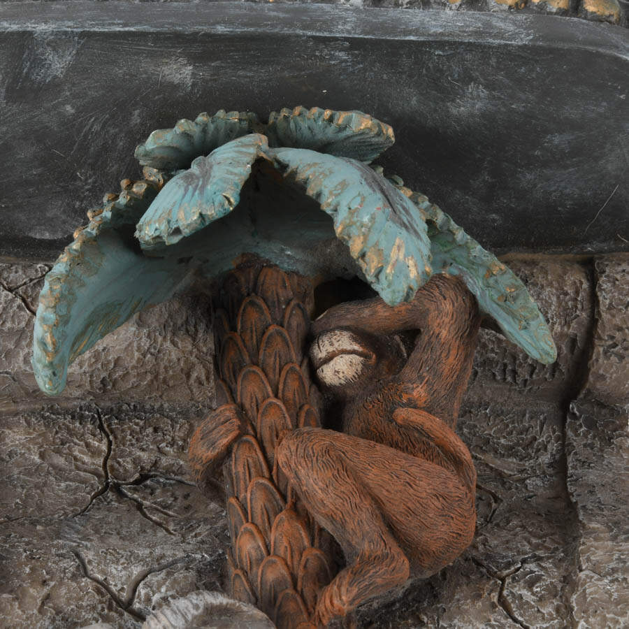 Figural Elephant and Monkeys Resin Wall Shelf-3