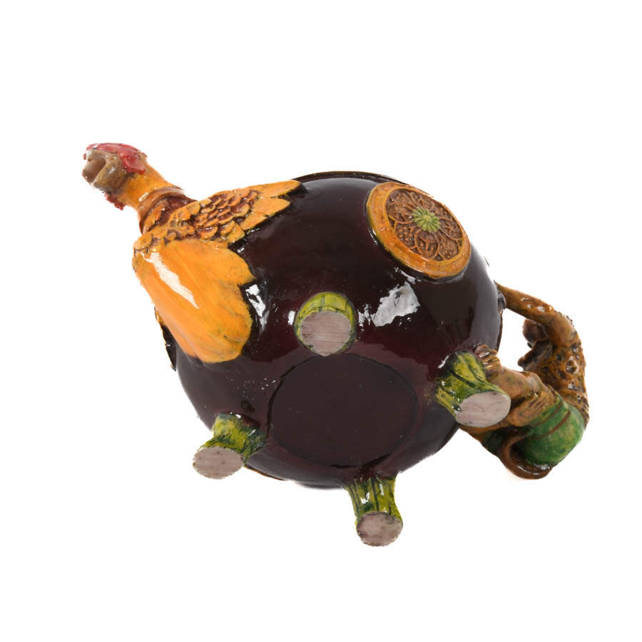 Majolica Figural Animal Lidded Sugar Dish-8