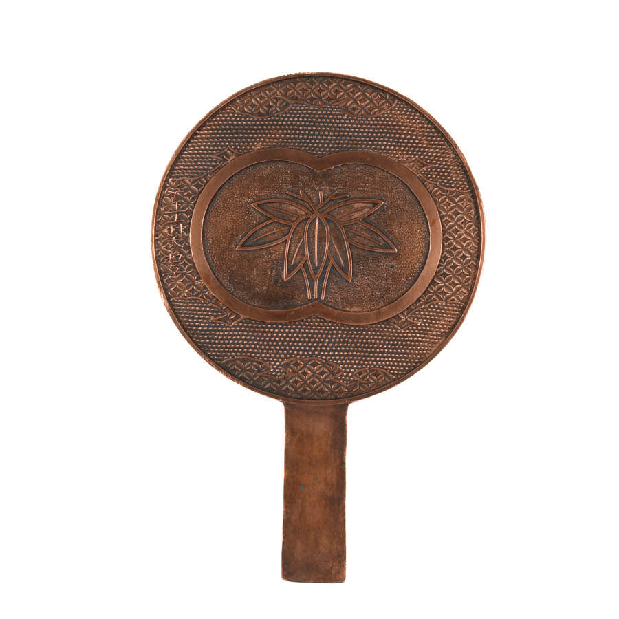 Antique Japanese Bronze Kagami Hand Mirror-1