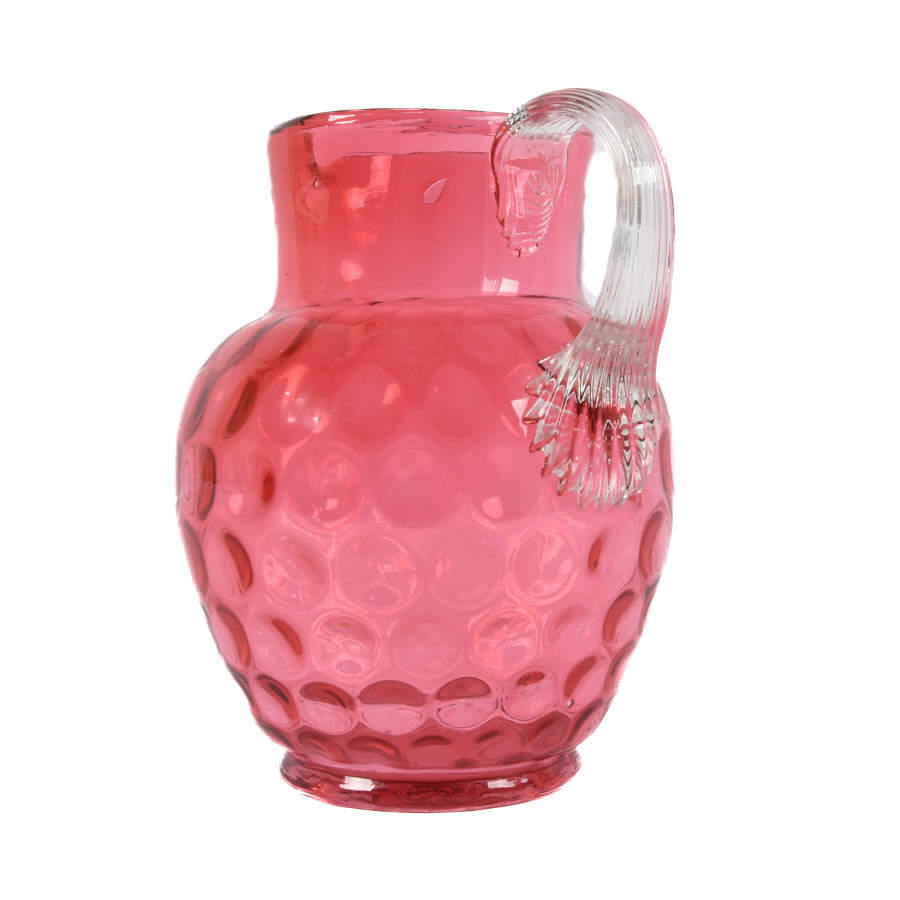 Victorian Cranberry Coin Dot Jug-2