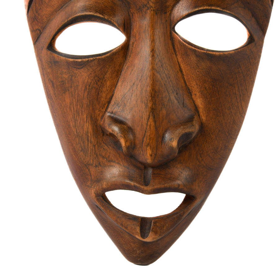 Large Carved Wood African Mask-6