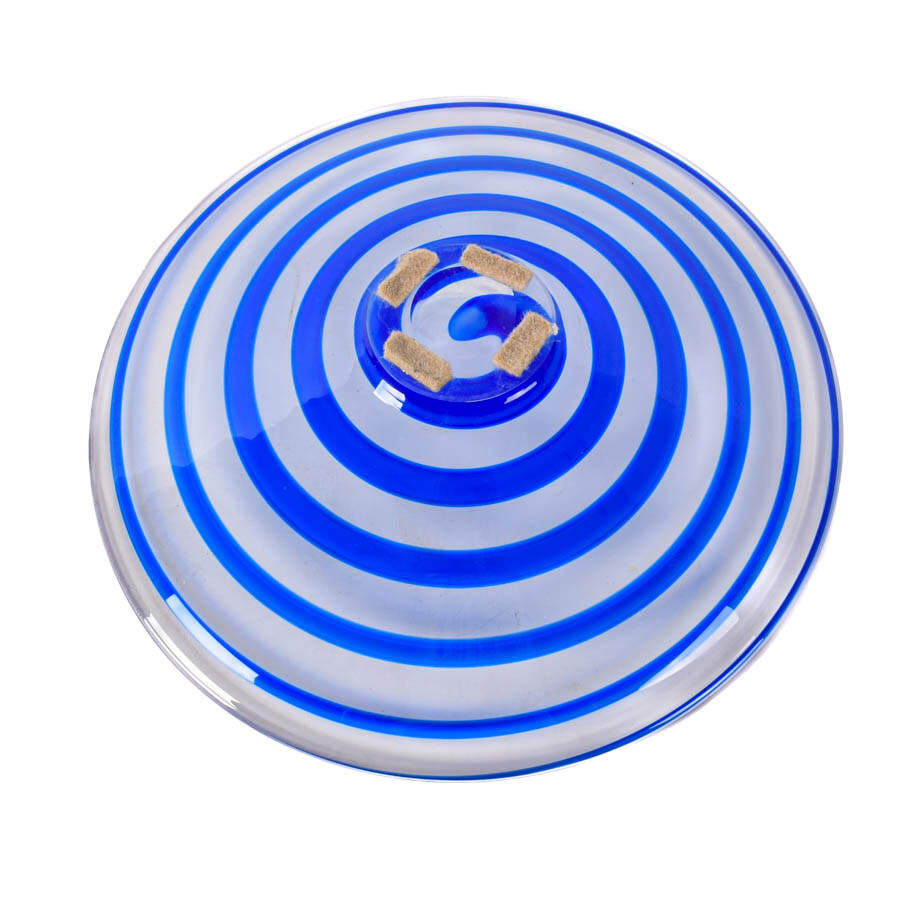 Cobalt Stripe Twist Art Glass Center Bowl-4